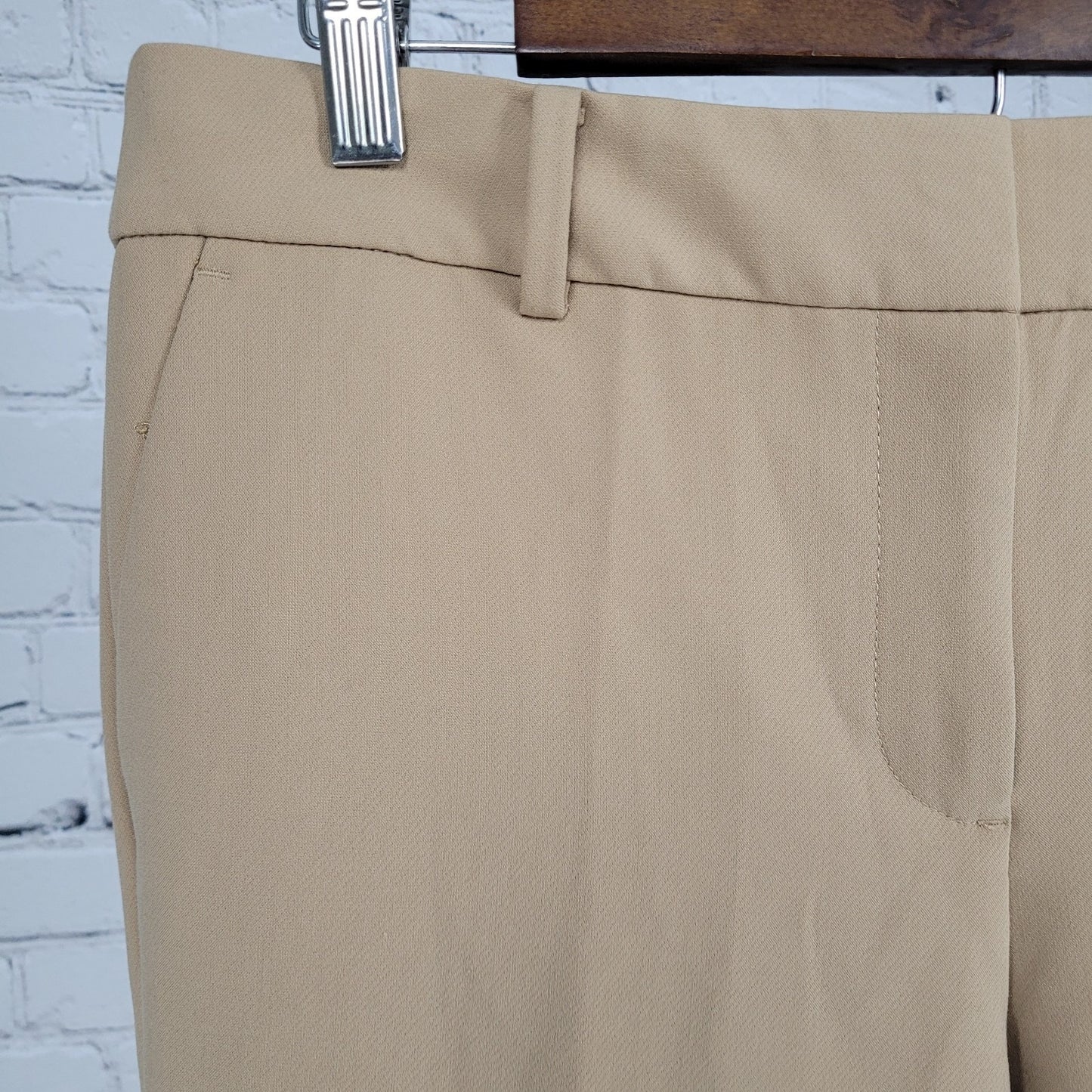 Talbots Tan Hampshire Ankle Pants Mid Rise Tapered Stretch Size 10 (32x26)