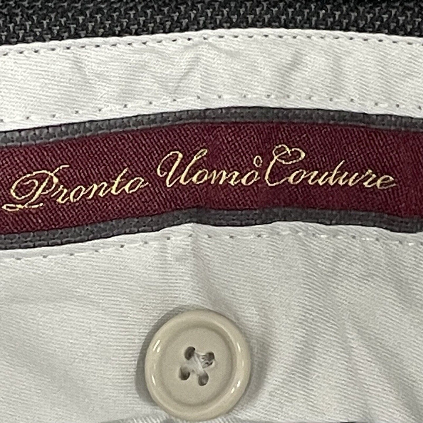 Pronto Uomo Couture Black Italian Wool Cuffed Pants Straight Size 38 (38x30.5)