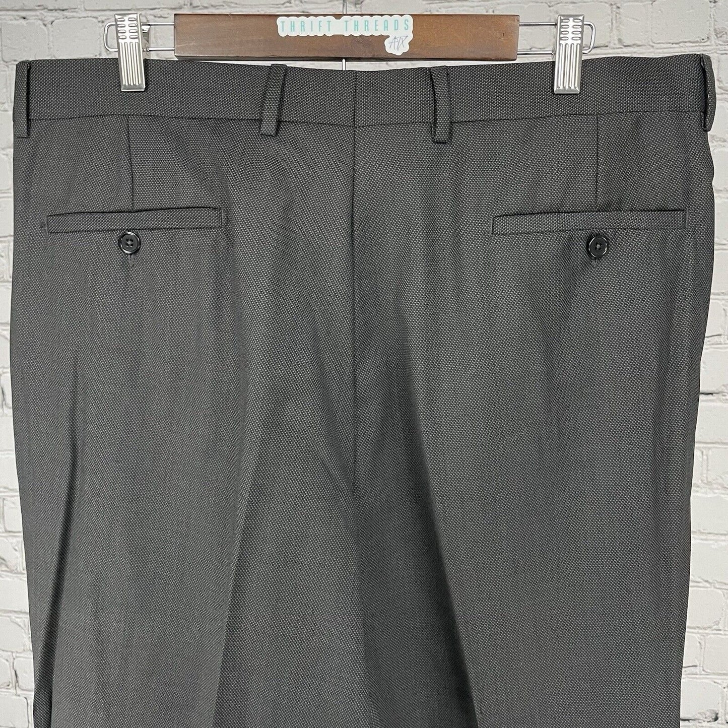 Pronto Uomo Couture Black Italian Wool Cuffed Pants Straight Size 38 (38x30.5)