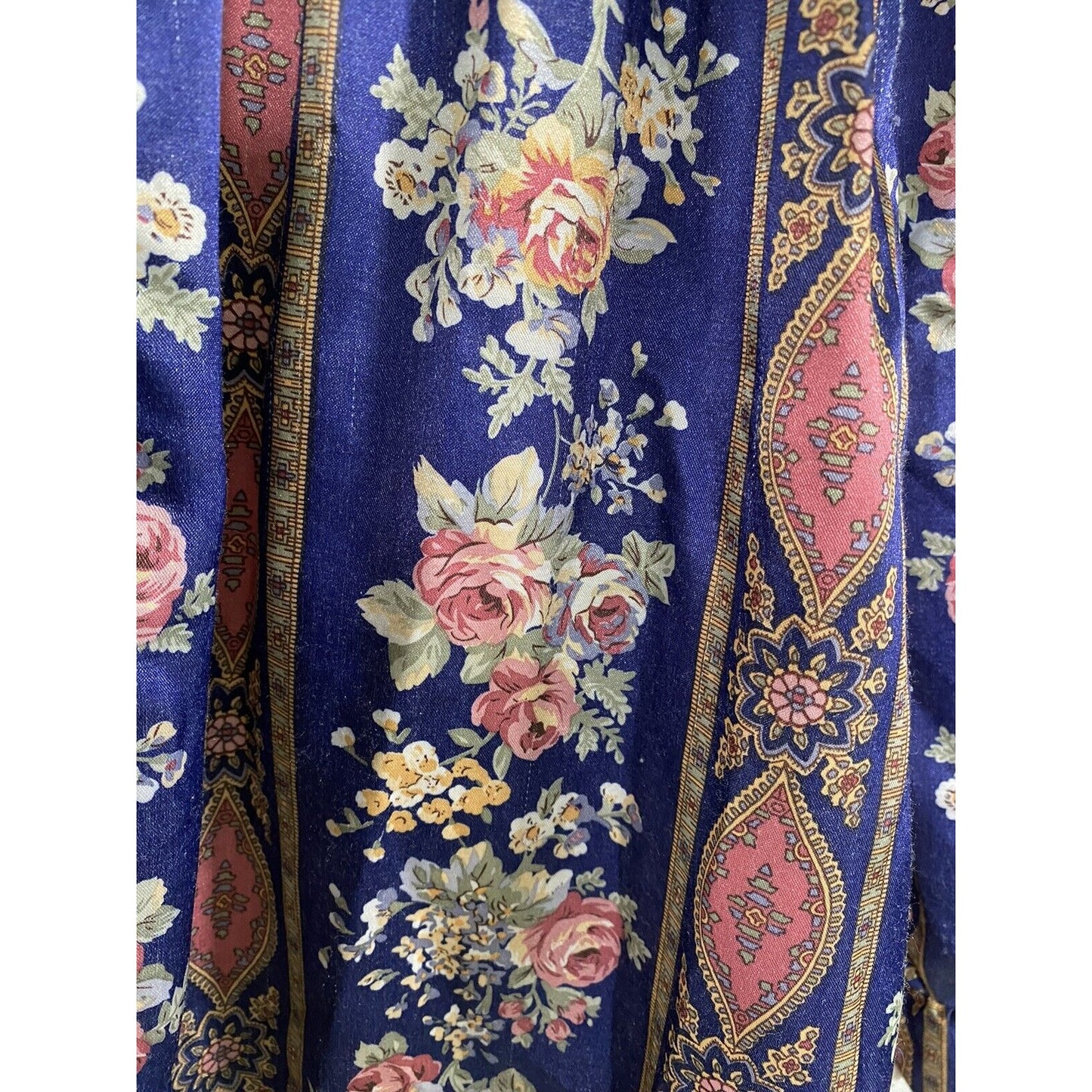 Vintage Romantic Moods Floral Long Ruffle Sleeve Lace Accent Sleep Dress S Small