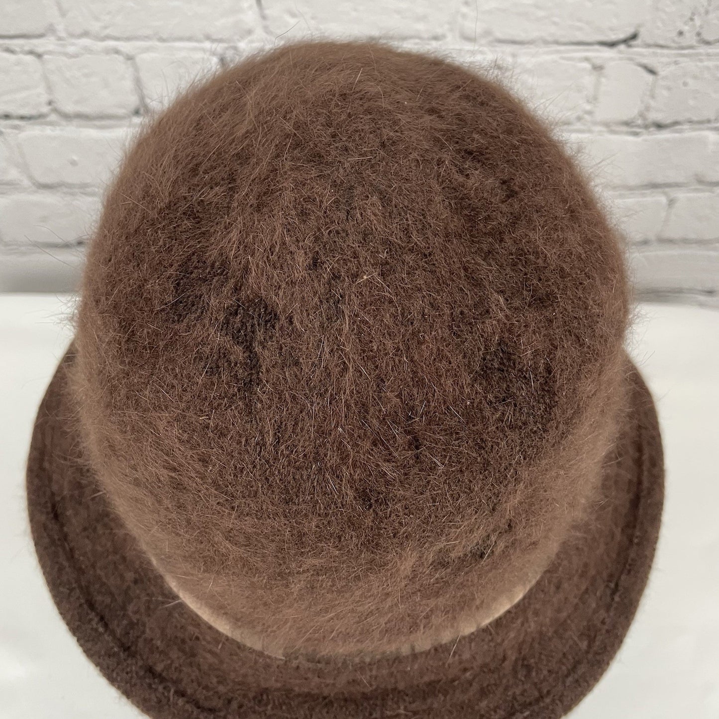 VTG Liz Claiborne Brown Soft Rabbit Hair Blend Bow Packable Cloche Hat