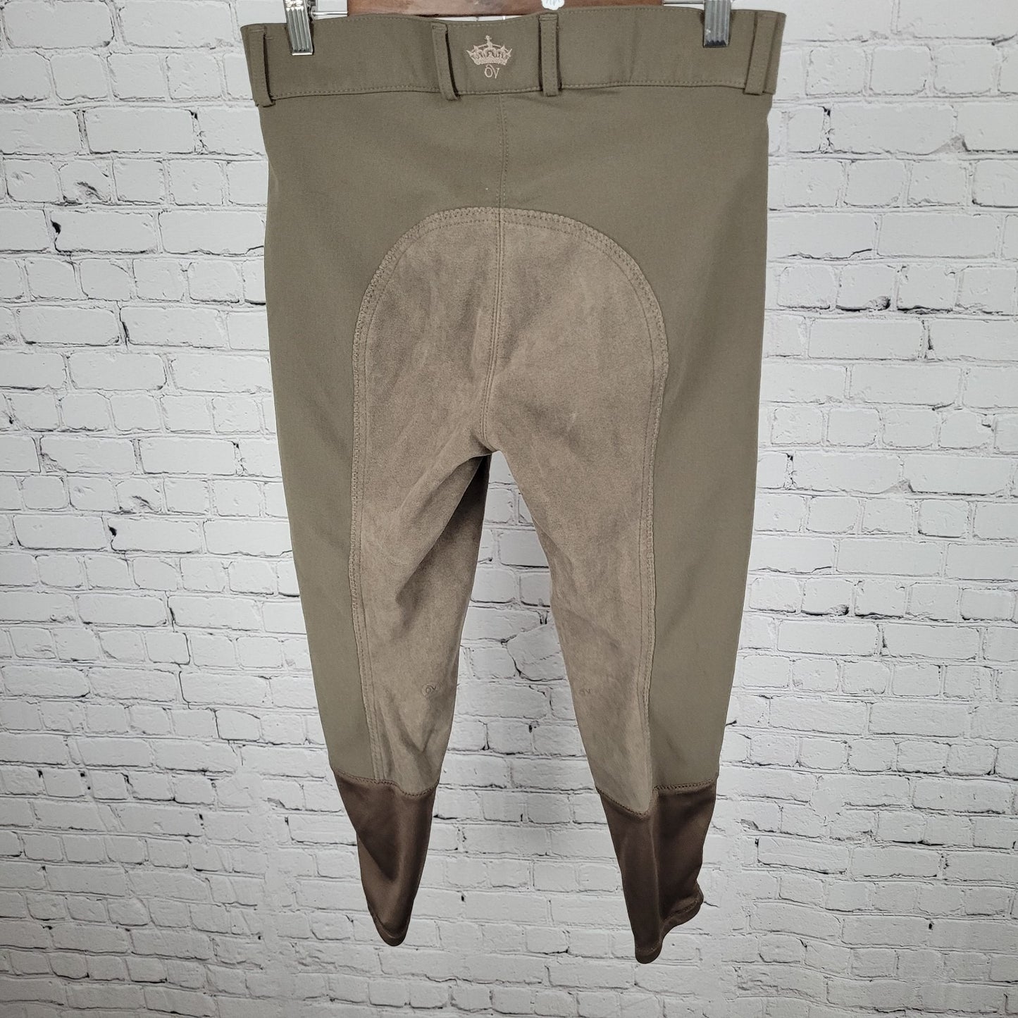 Ovation Brown Mid Rise Suede Like Inner Riding Breeches Pants Size 30R (30x26)