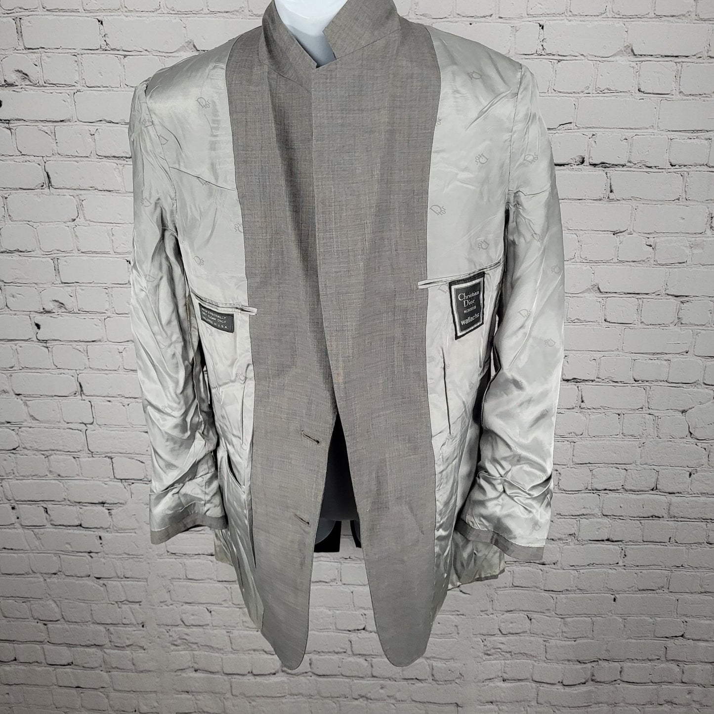 VTG Christian Dior Monsieur Grey 2 Button Blazer Sport Coat USA Made Size 37L