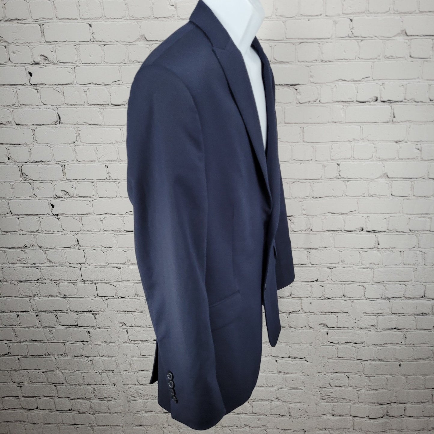 J. Ferrar Navy Slim Fit Ultra Comfort Stretch Peak Blazer Suit Jacket Size 42R