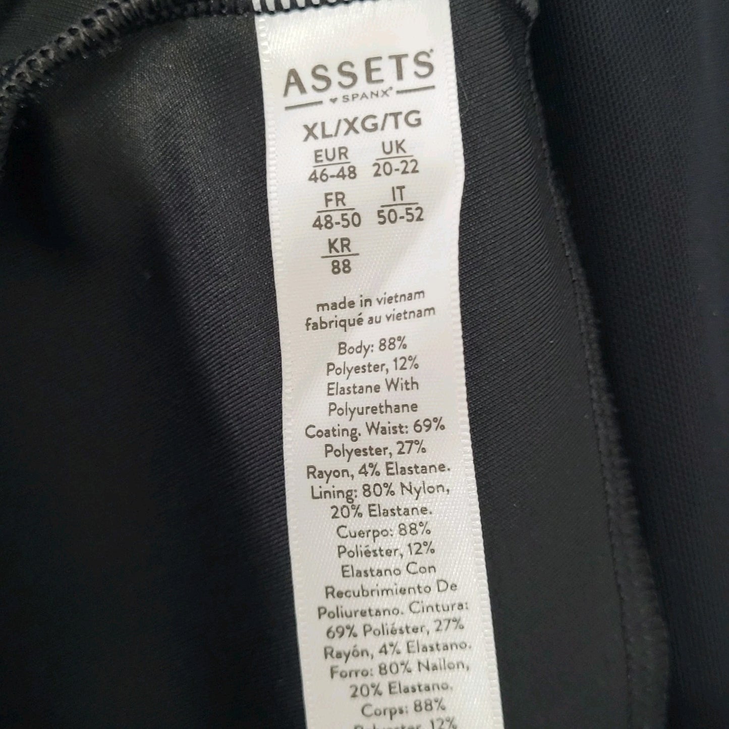 Assets Spanx Black Faux Leather Stretch Skinny Leggings Size XL (30x29.5)