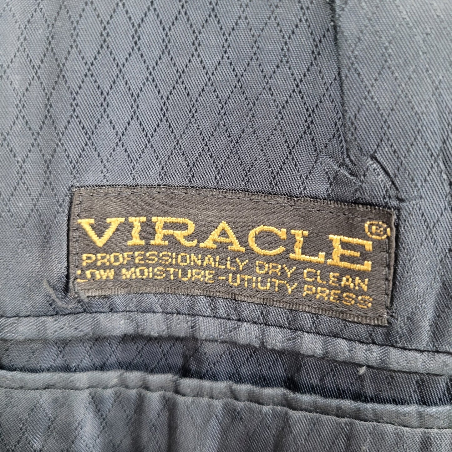 Hart Schaffner & Marx Blue Check Full Suit USA Made Jacket Size 42R Pants 34x31