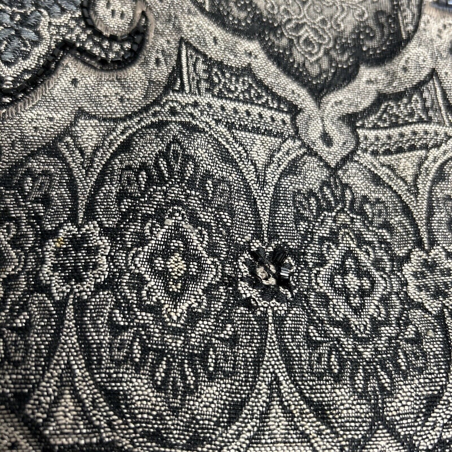 Chicos Brown Black Beaded Embroidered Long Sleeve Button Down Size Small (4)