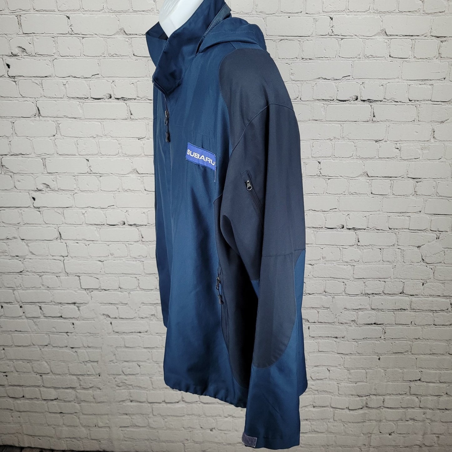 Subaru Port Authority Blue Full Zip Hooded Lightweight Windbreaker Jacket XL