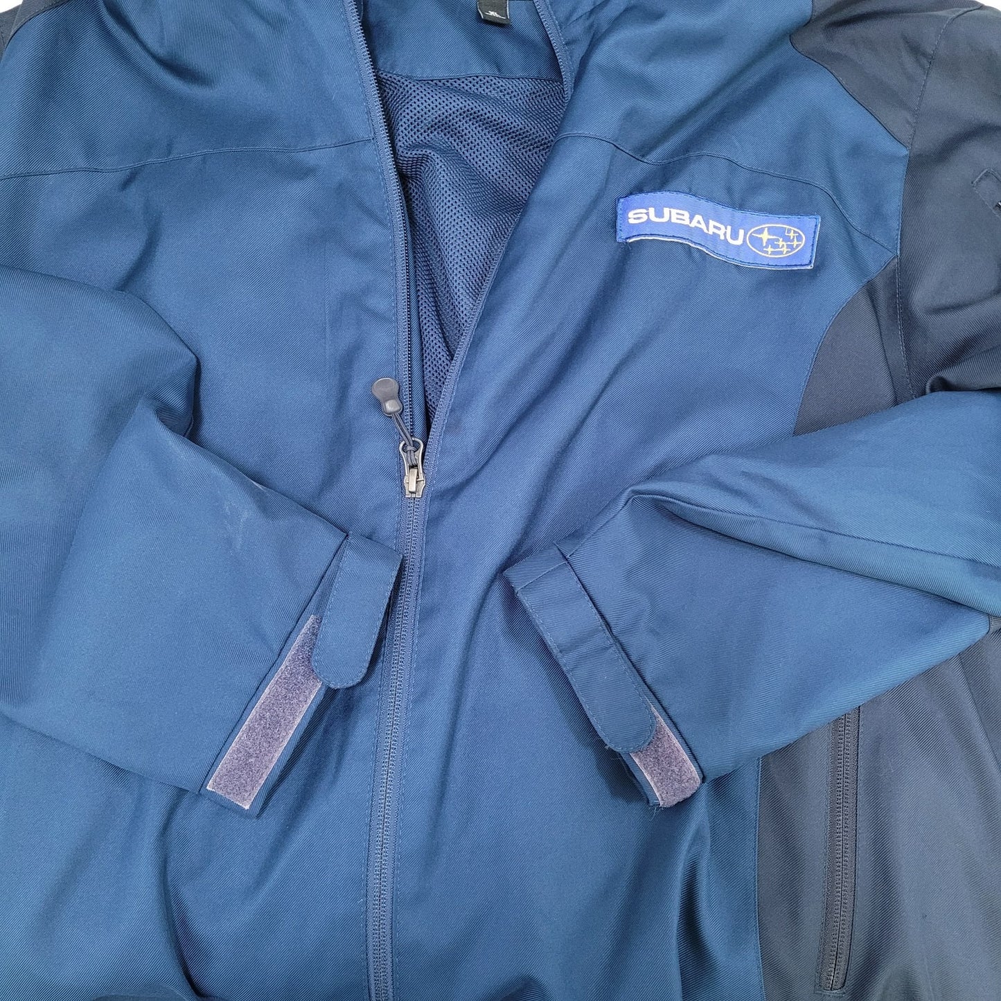 Subaru Port Authority Blue Full Zip Hooded Lightweight Windbreaker Jacket XL