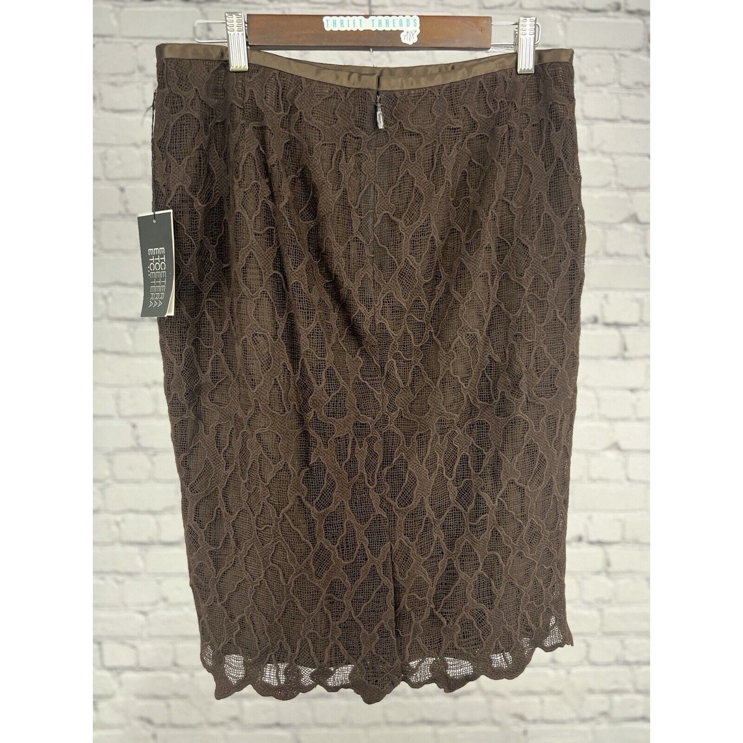 NWD ETCetera Bonbon Colored Lace Knee Length Lined Pencil Skirt Women’s Size 10