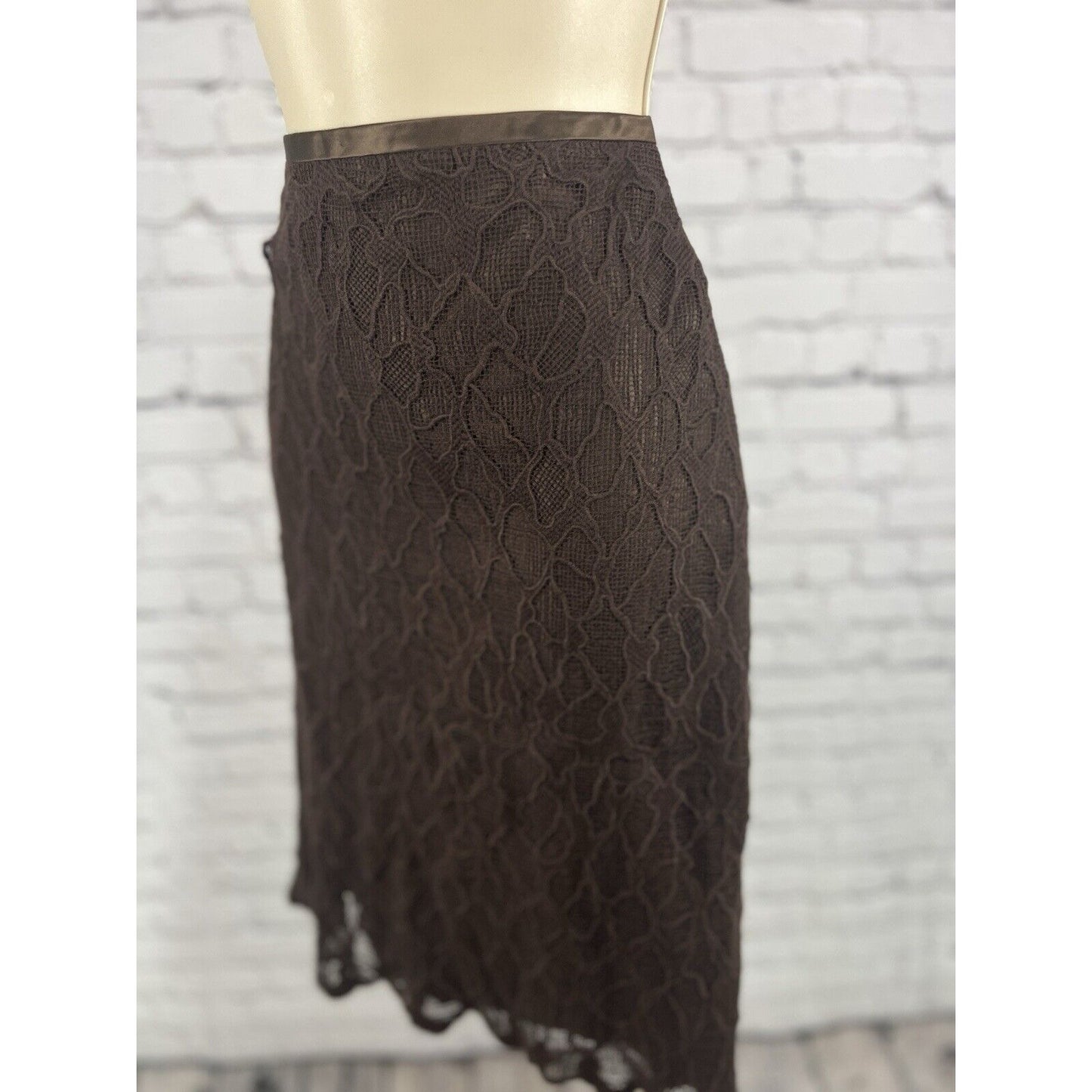 NWD ETCetera Bonbon Colored Lace Knee Length Lined Pencil Skirt Women’s Size 10