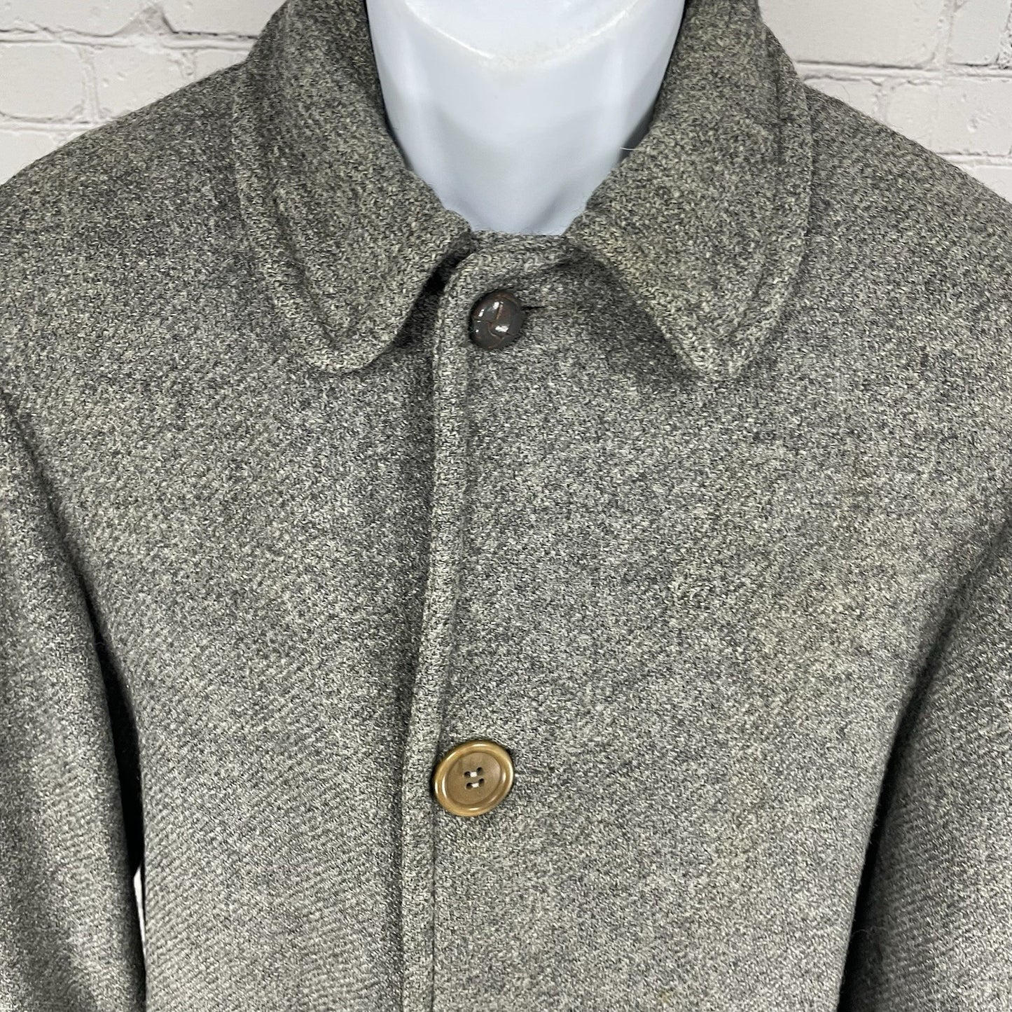 VTG Pendleton Grey Wool Buttoned Fur Lined Collared Coat USA Large L *defects