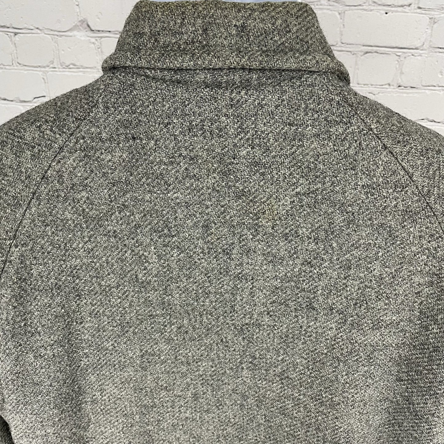 VTG Pendleton Grey Wool Buttoned Fur Lined Collared Coat USA Large L *defects