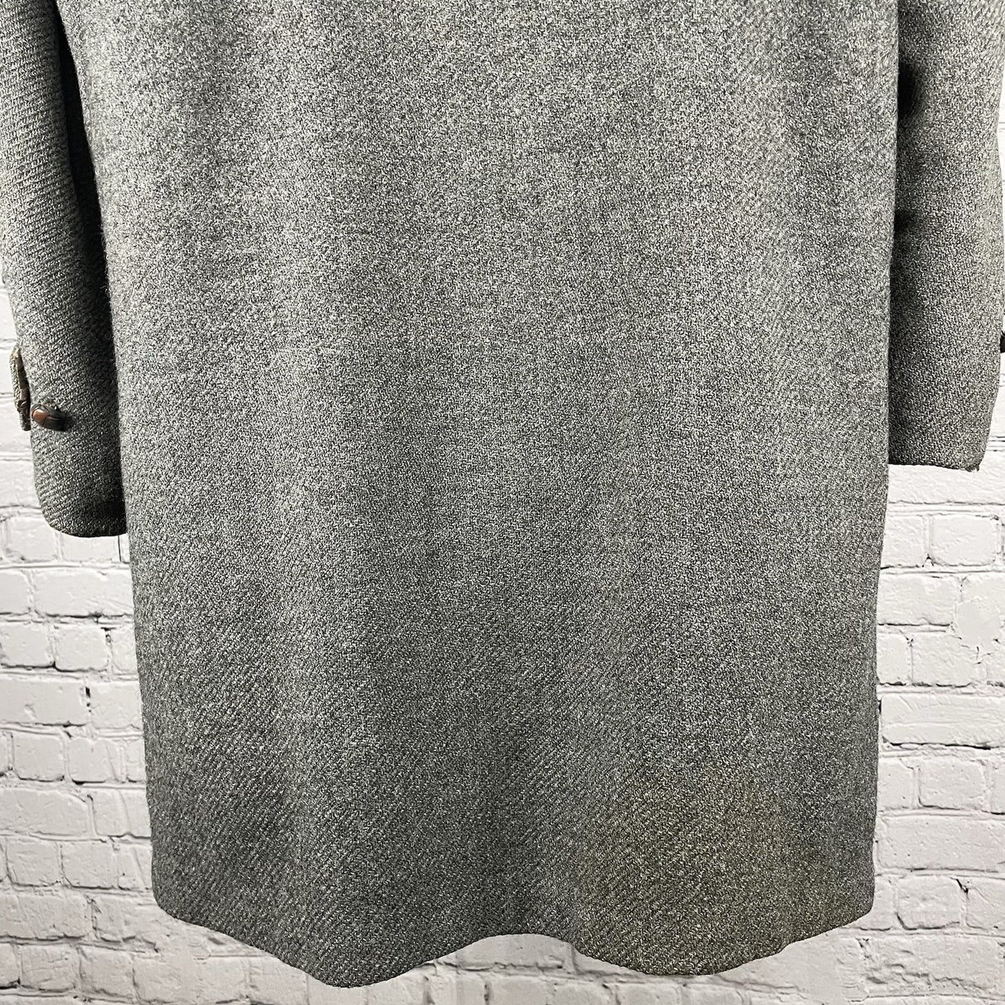 VTG Pendleton Grey Wool Buttoned Fur Lined Collared Coat USA Large L *defects