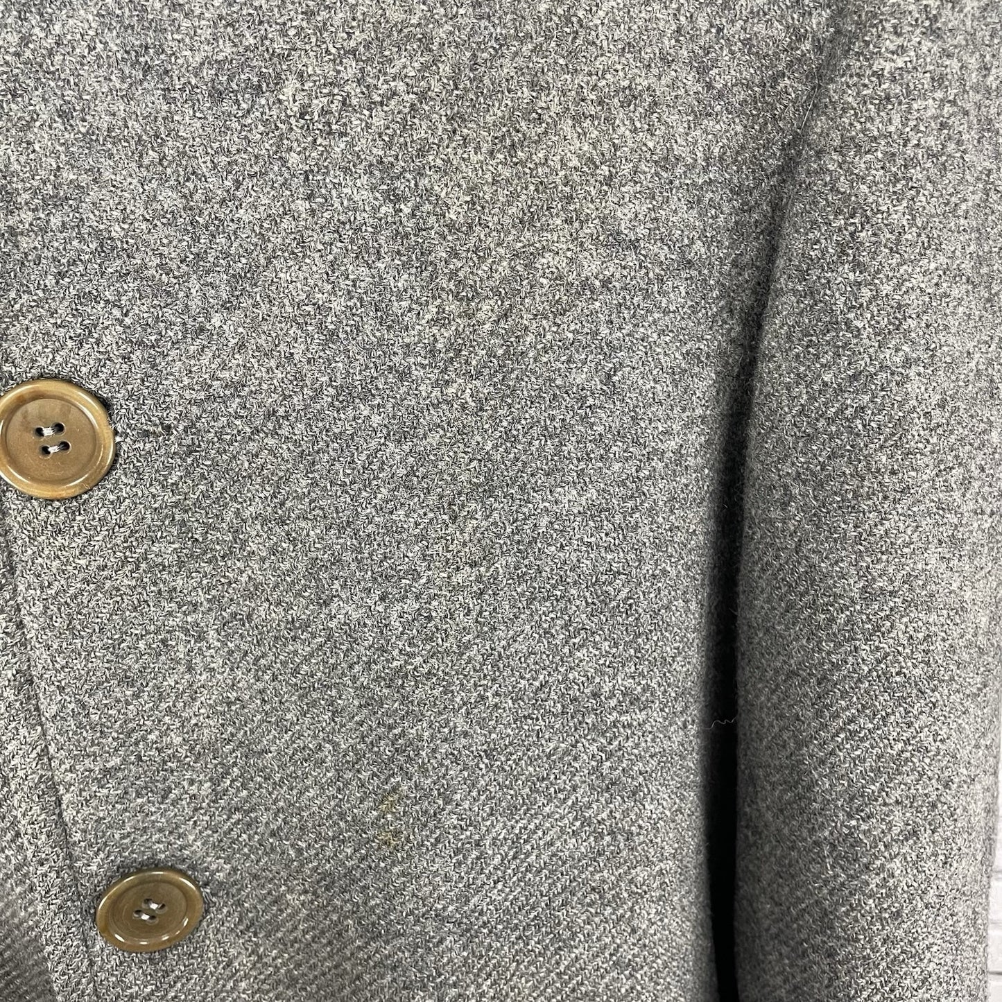 VTG Pendleton Grey Wool Buttoned Fur Lined Collared Coat USA Large L *defects