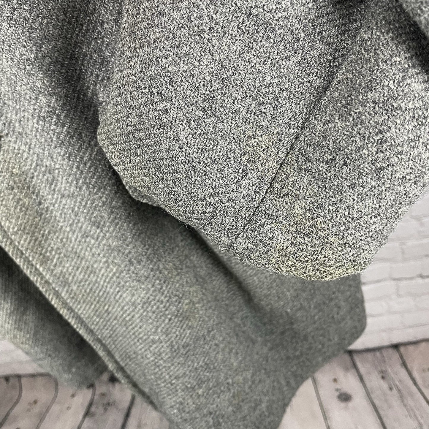 VTG Pendleton Grey Wool Buttoned Fur Lined Collared Coat USA Large L *defects