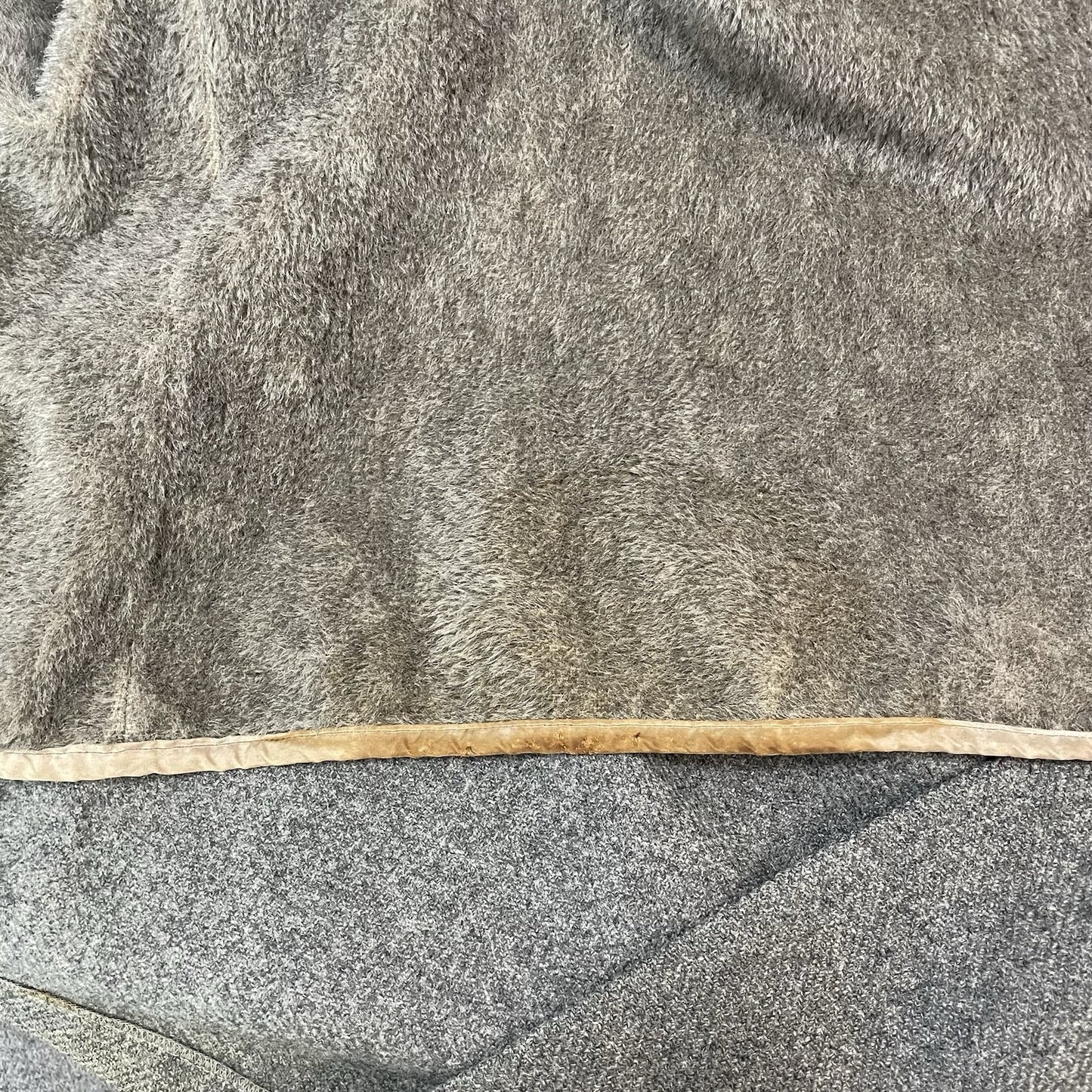 VTG Pendleton Grey Wool Buttoned Fur Lined Collared Coat USA Large L *defects