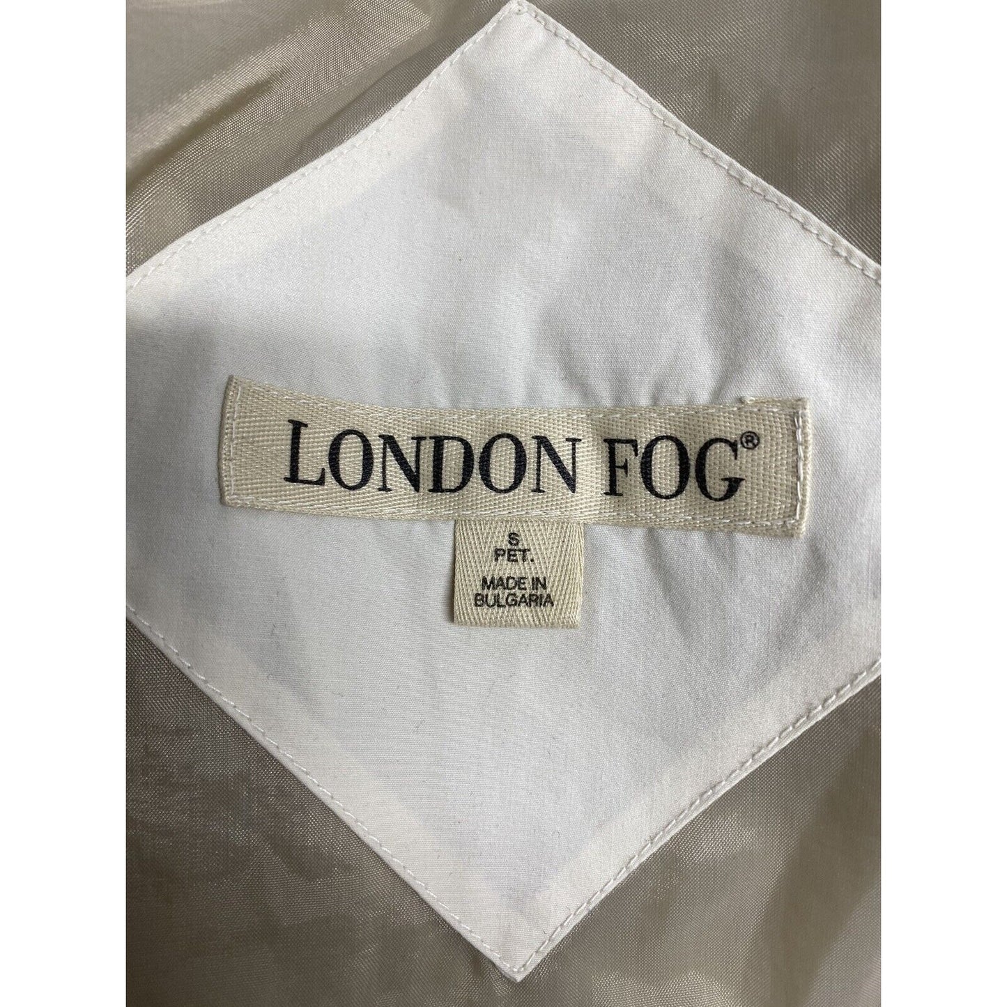 London Fog Tan Zip Collared Elastic Waist Lightweight Jacket Small Petite SP
