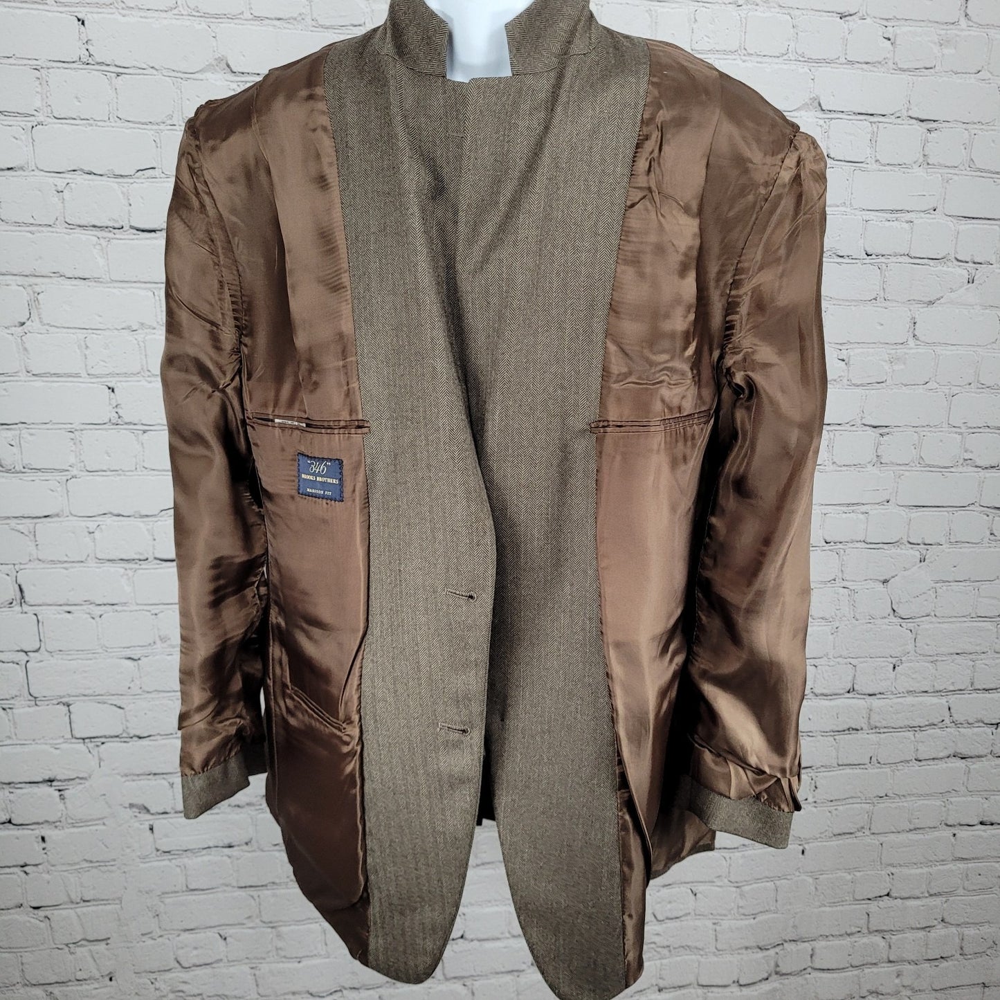 Brooks Brothers Brown 100% Wool 346 Madison Fit Blazer Sport Coat Size 44R