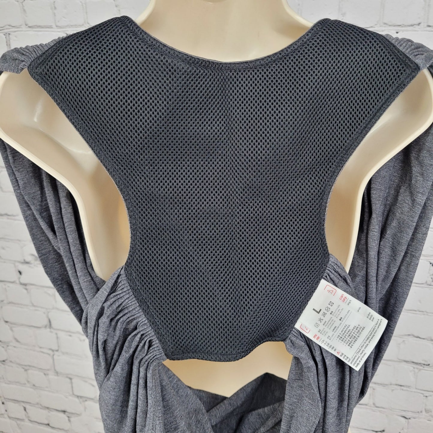 Konny Grey Baby Infant Sling Carrier Original Mesh Air Flow Back Stretch Large L