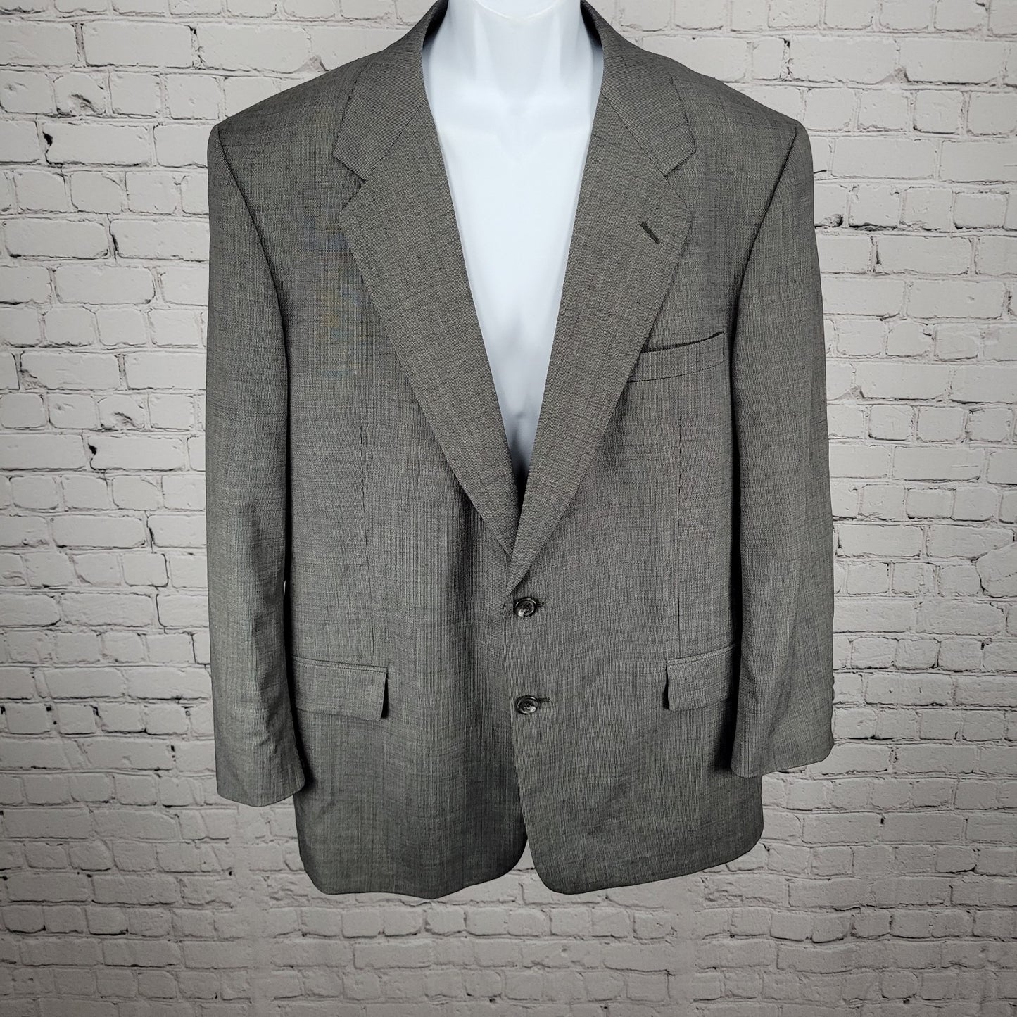 Norman Hilton Grey Tailored 2 Button Ventless Blazer Sport Coat USA Made 44R