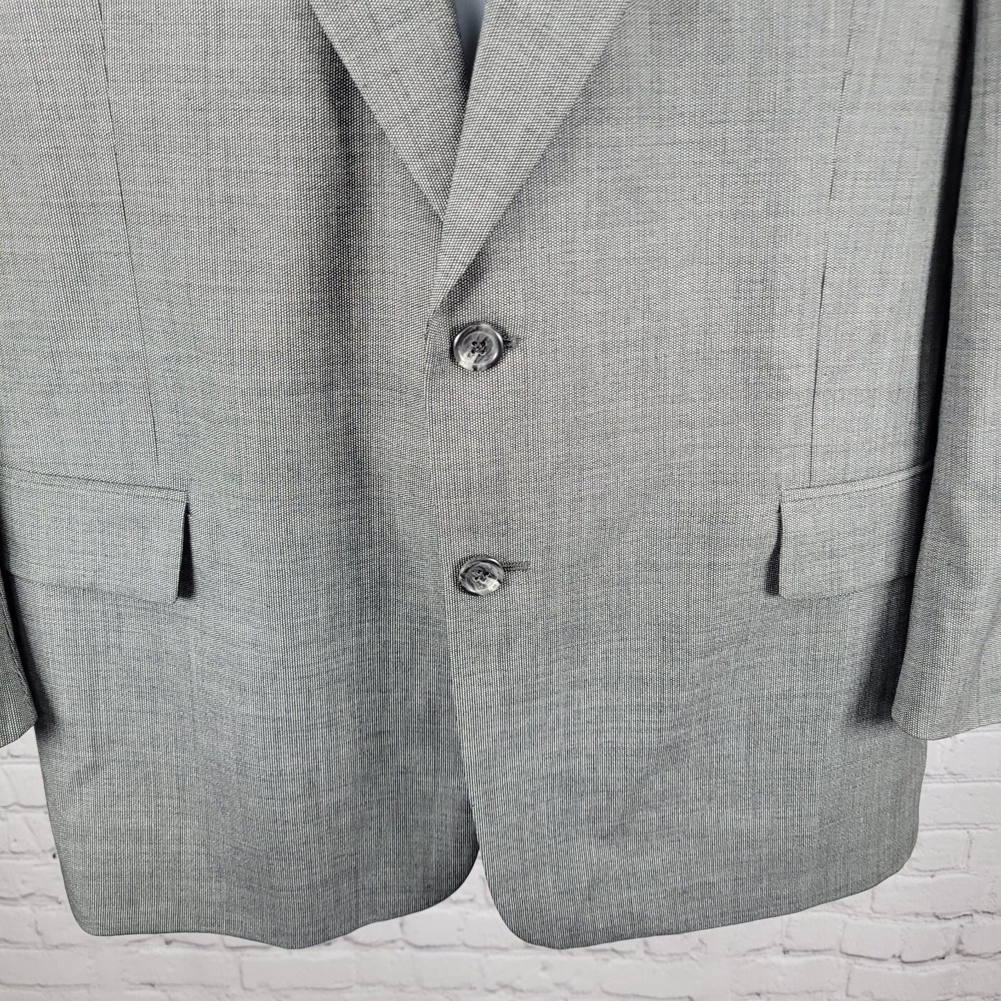 Norman Hilton Grey Tailored 2 Button Ventless Blazer Sport Coat USA Made 44R