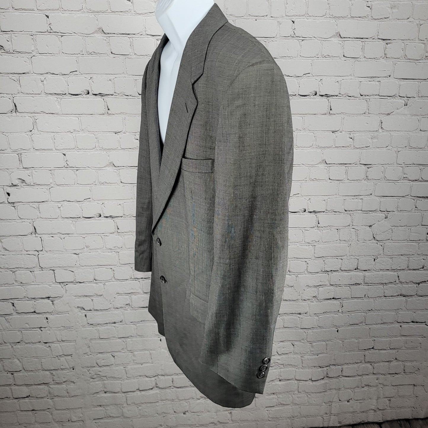 Norman Hilton Grey Tailored 2 Button Ventless Blazer Sport Coat USA Made 44R
