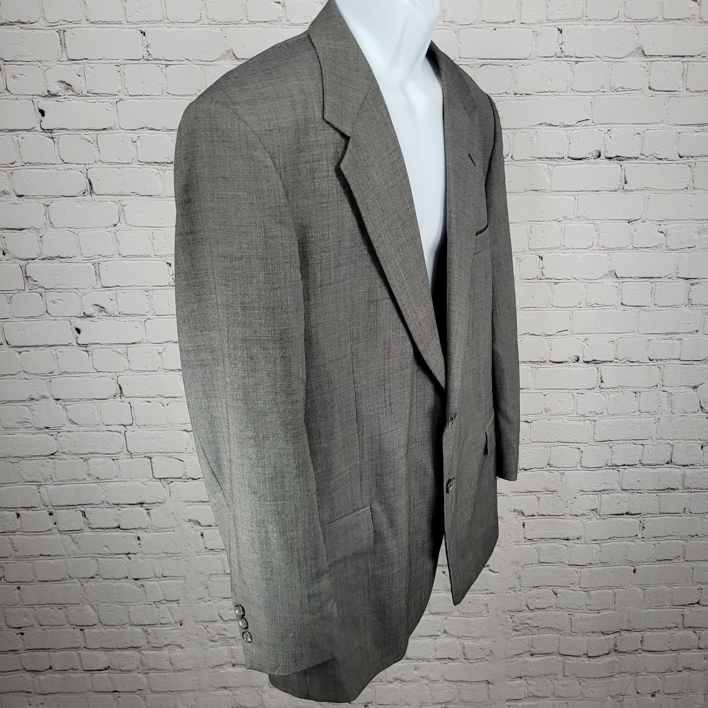 Norman Hilton Grey Tailored 2 Button Ventless Blazer Sport Coat USA Made 44R