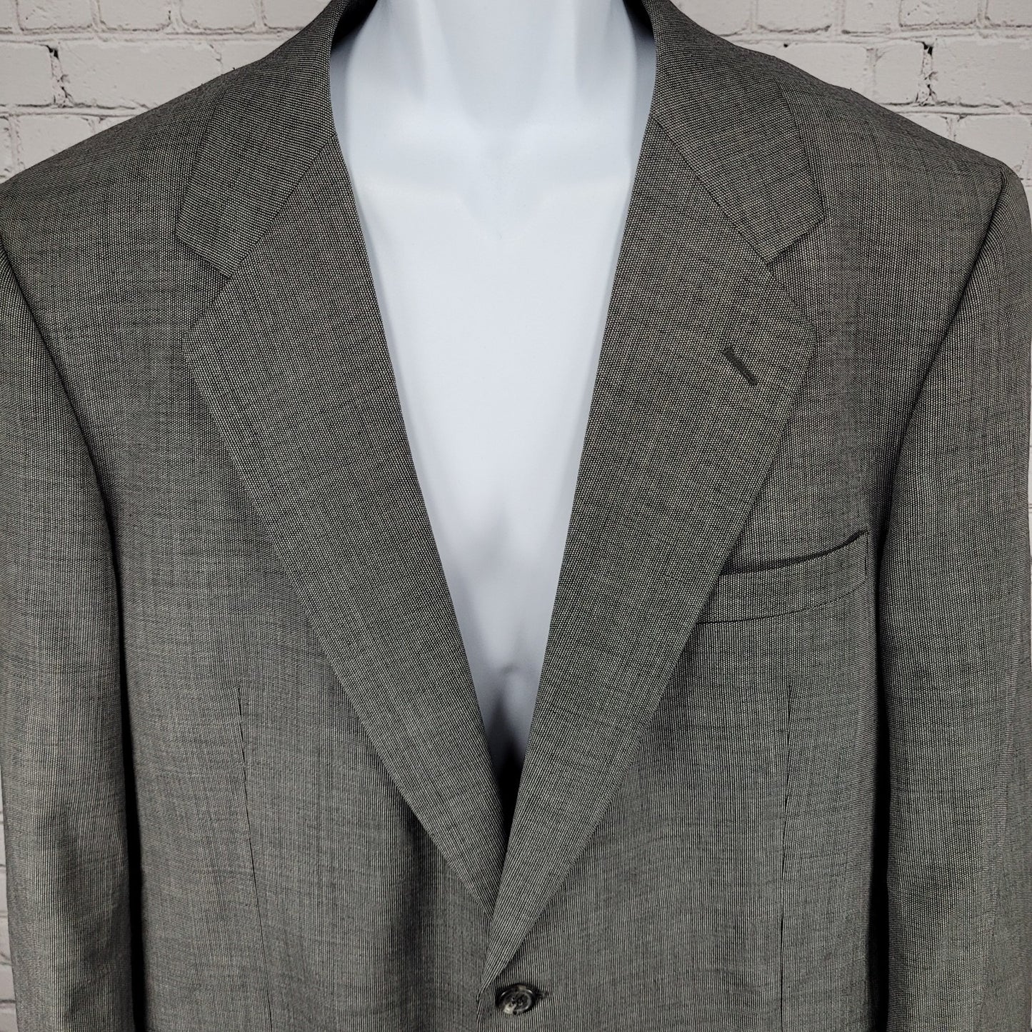Norman Hilton Grey Tailored 2 Button Ventless Blazer Sport Coat USA Made 44R