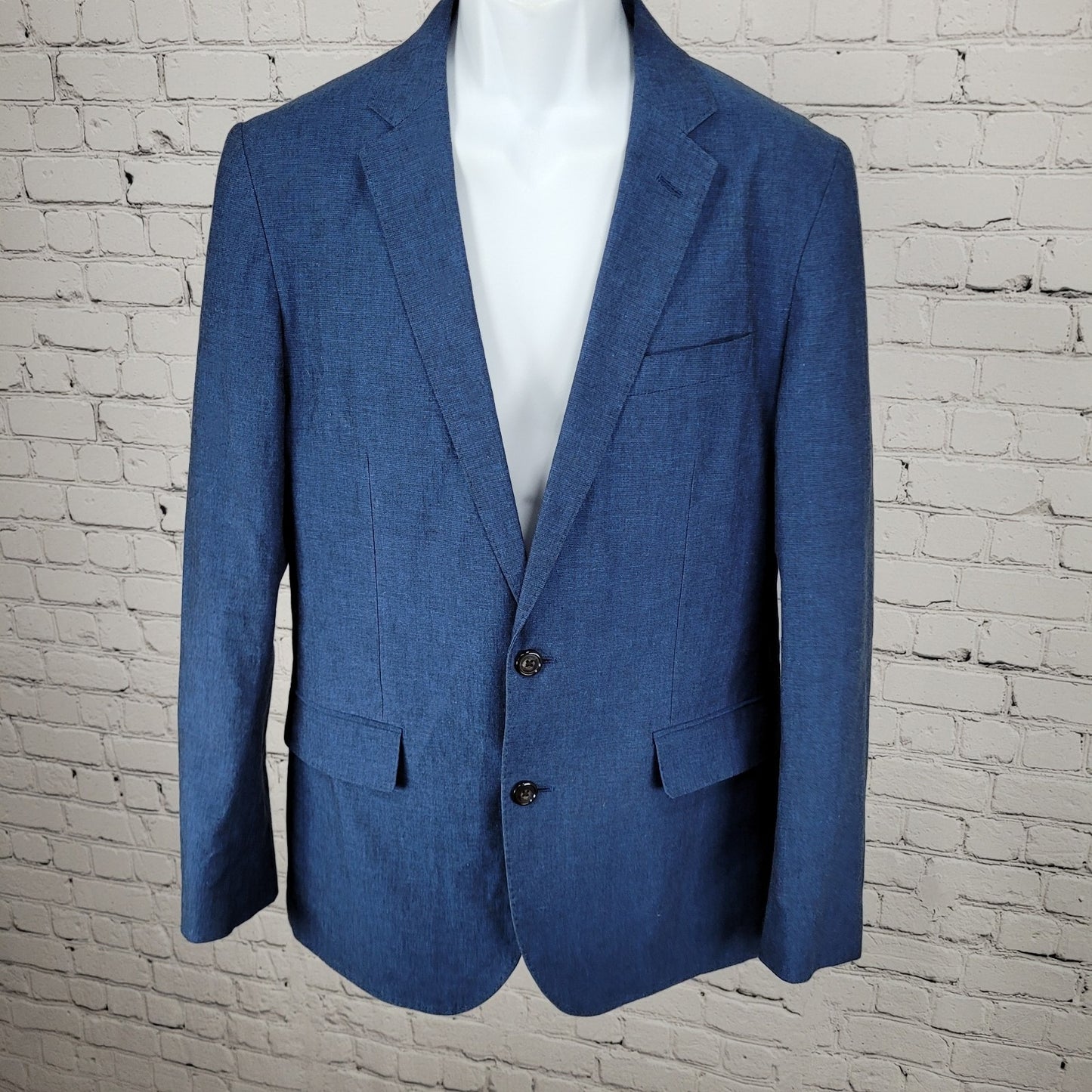 J.CREW Ludlow Blue Linen Cotton Blend Somelos Unlined Blazer Sport Coat Size 38R