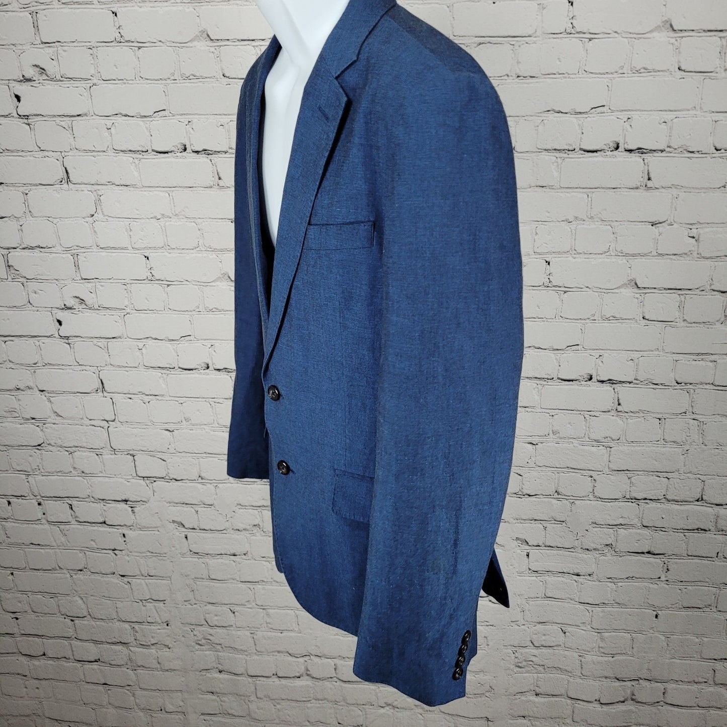 J.CREW Ludlow Blue Linen Cotton Blend Somelos Unlined Blazer Sport Coat Size 38R