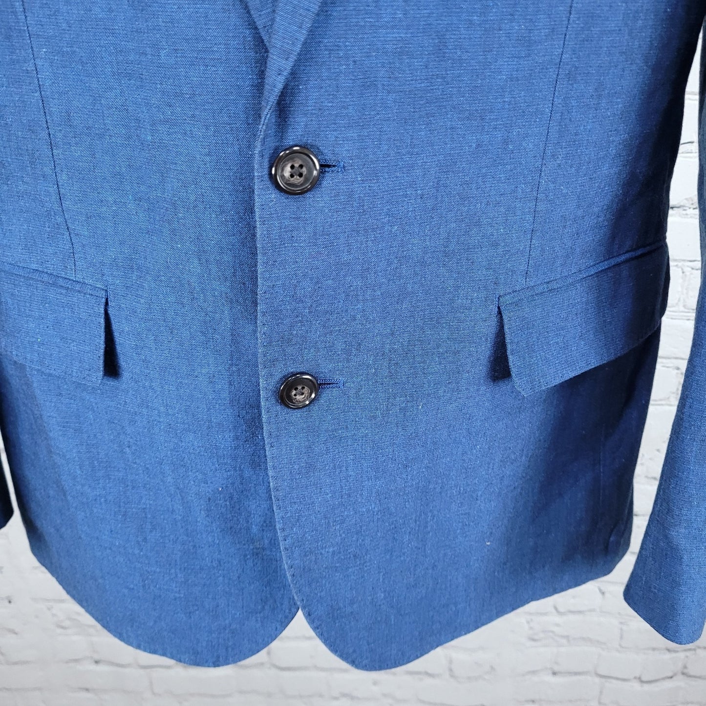 J.CREW Ludlow Blue Linen Cotton Blend Somelos Unlined Blazer Sport Coat Size 38R