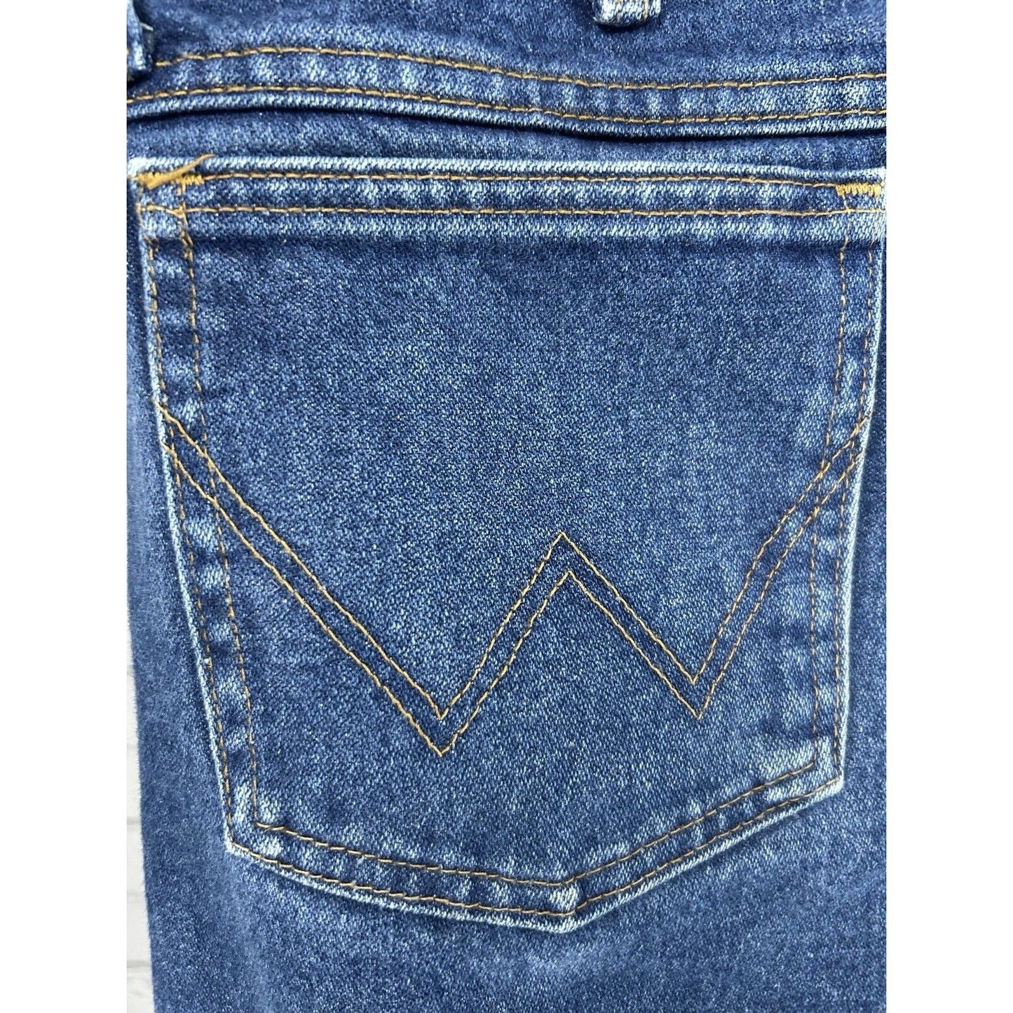 Wrangler 13 Original Flame Resistant Blue 100% Cotton Distressed Jeans (34X36)