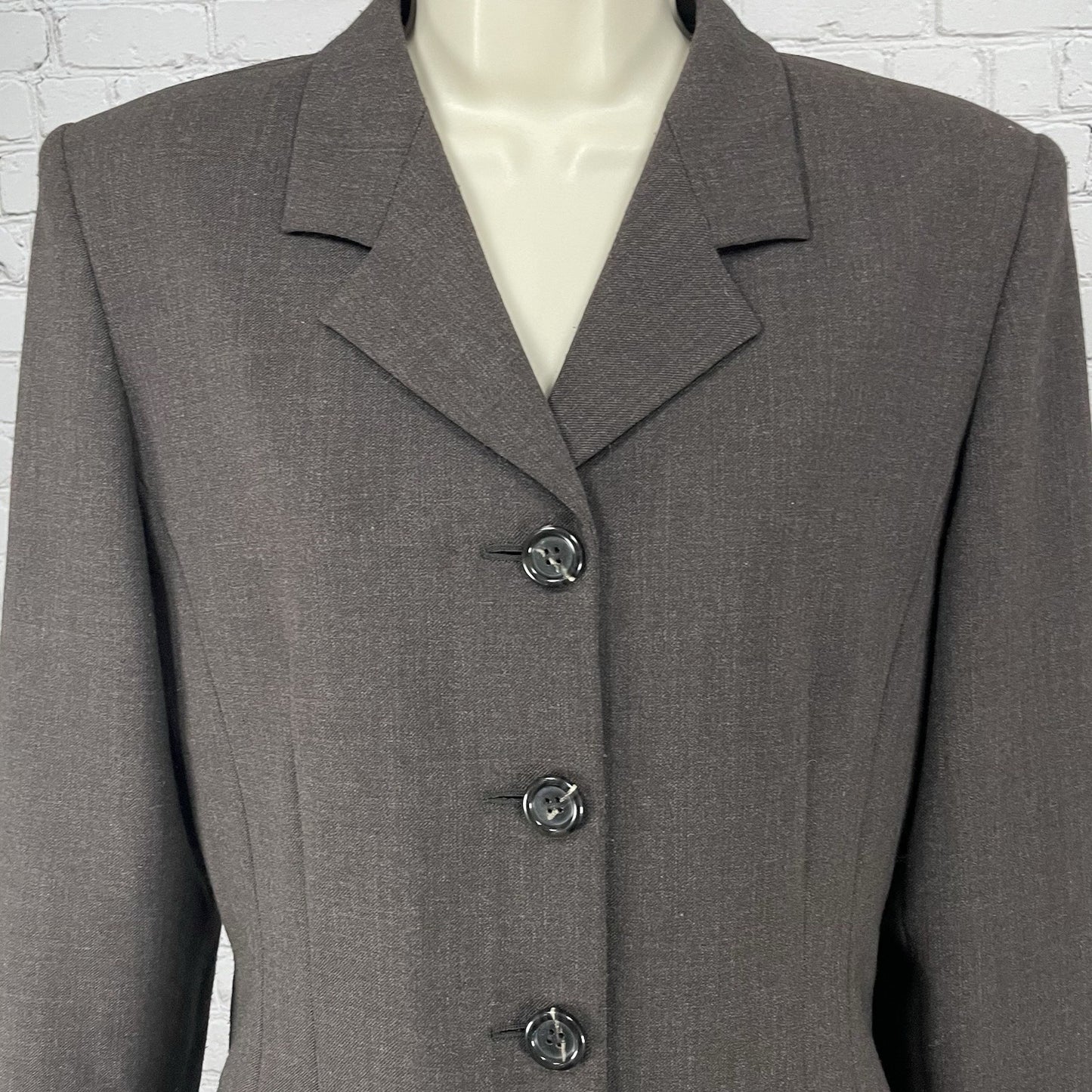 Lineaemme Brown Virgin Wool Blend 4 Button Blazer Jacket Italy Made Size US 6