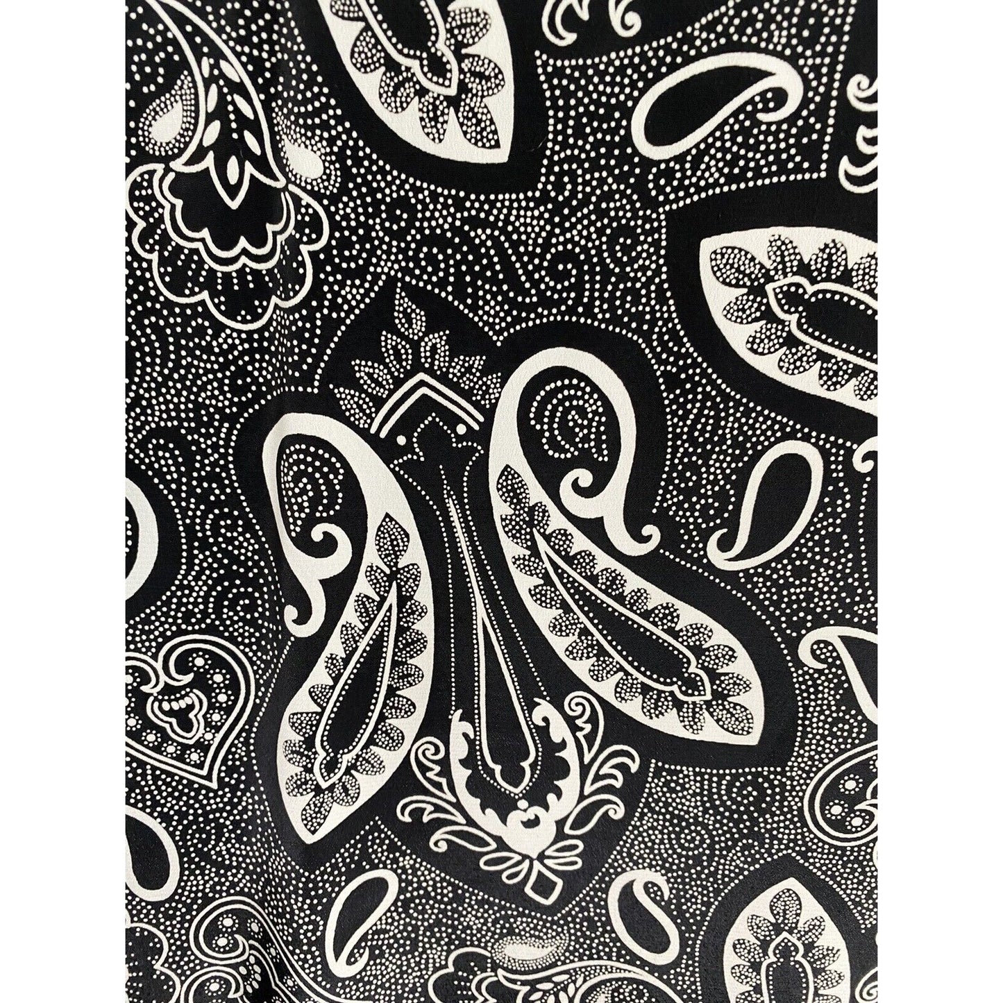 VTG Classics Leslie Fay Black White Paisley Open Front Lightweight Cardigan 14