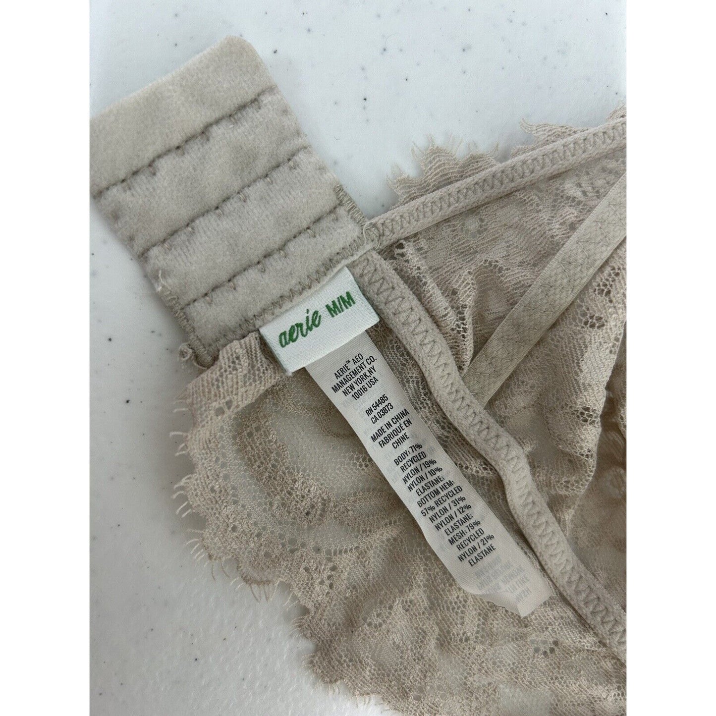 Aerie Gray Lace Lined Wireless Back Close Removable Pads Bralette Bra Women’s M