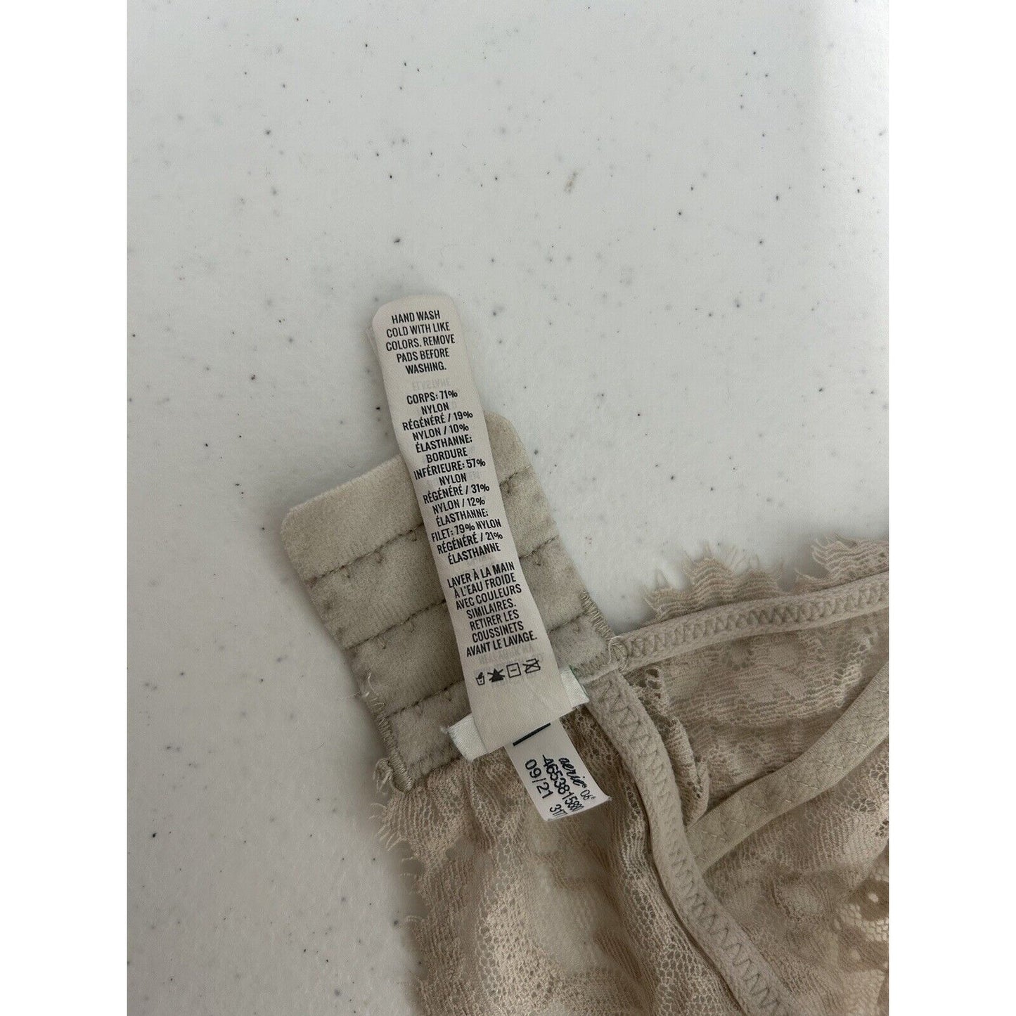 Aerie Gray Lace Lined Wireless Back Close Removable Pads Bralette Bra Women’s M
