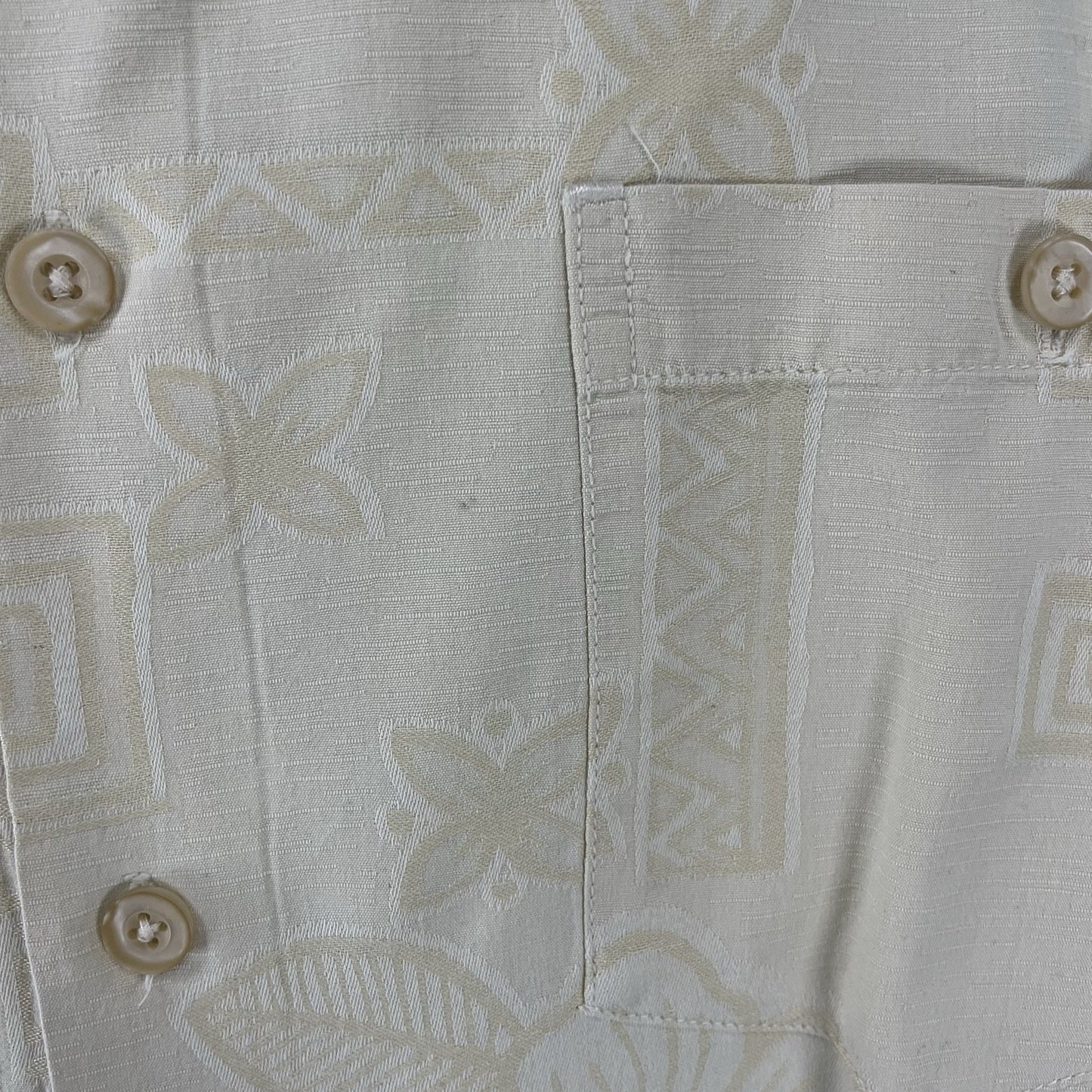 Kona Kai Yellow Silk Blend Hawaiian Floral Button Up Short Sleeve Shirt Size XL