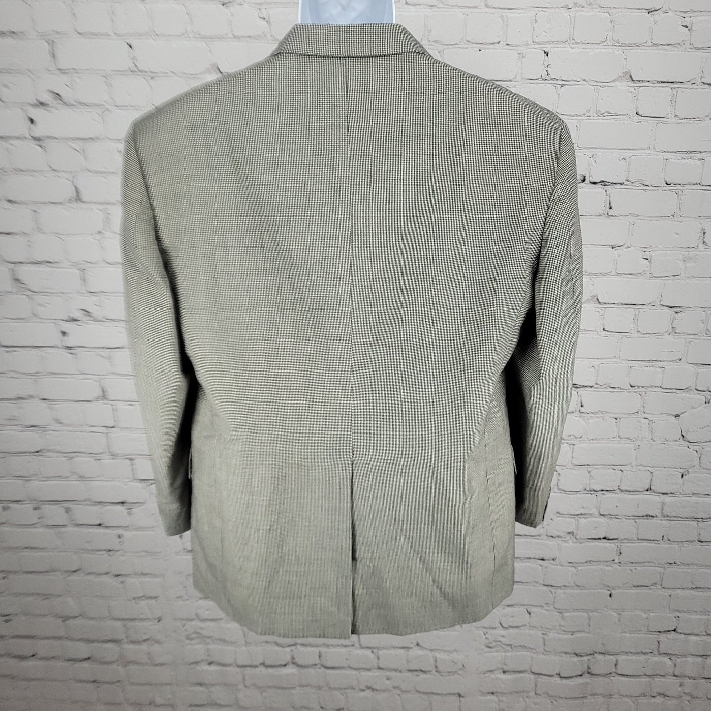 Hart Schaffner & Marx Grey 100% Wool Micron Houndstooth Blazer USA Made Size 40R