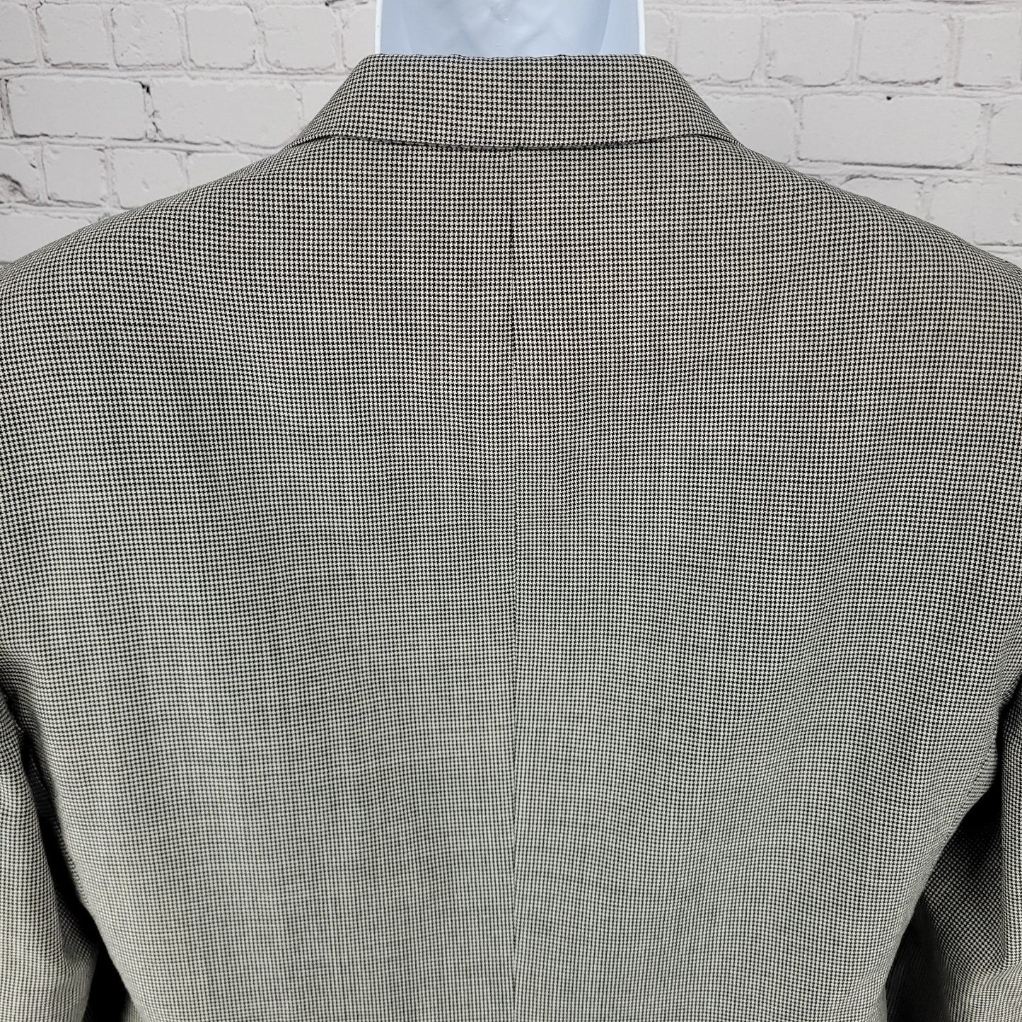 Hart Schaffner & Marx Grey 100% Wool Micron Houndstooth Blazer USA Made Size 40R