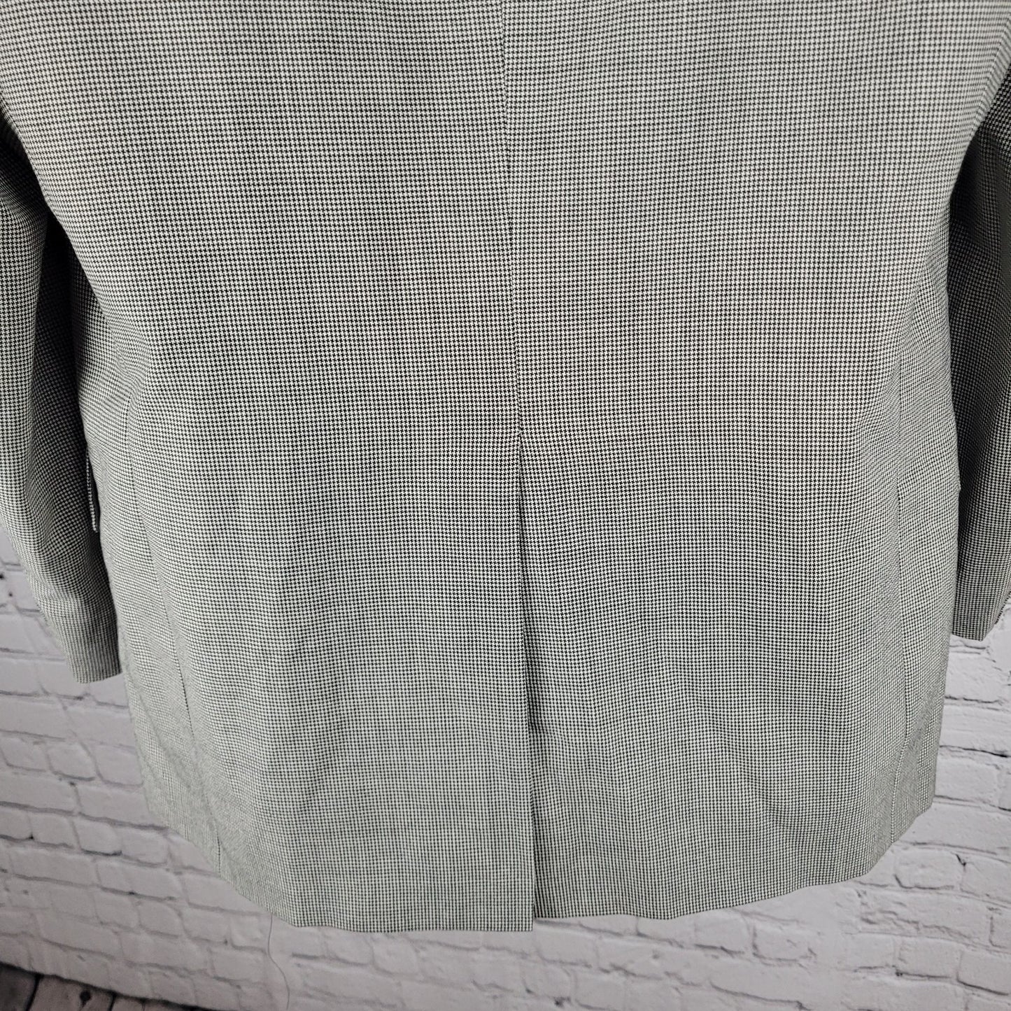 Hart Schaffner & Marx Grey 100% Wool Micron Houndstooth Blazer USA Made Size 40R
