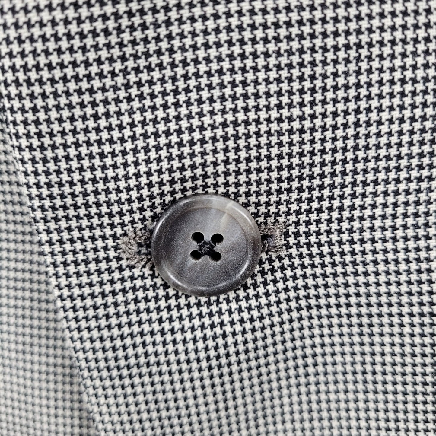 Hart Schaffner & Marx Grey 100% Wool Micron Houndstooth Blazer USA Made Size 40R