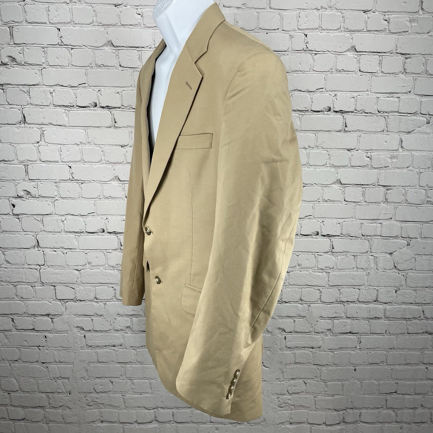 Jos A Bank Tan Cotton Wool 2 Button Vented Notch Blazer Sport Coat Size 40L