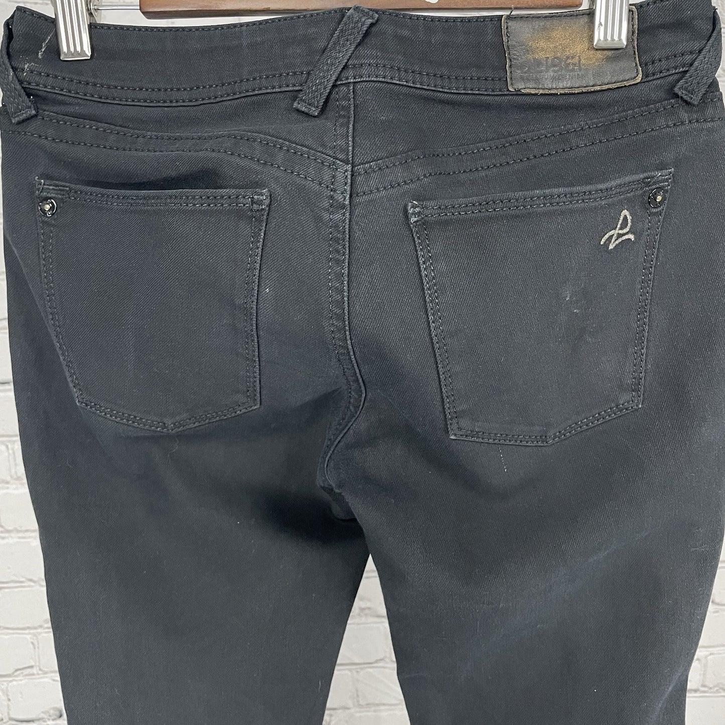 DL1961 Black Denim Amanda Skinny 4 Way Stretch Jeans USA Made Size 26 (27x30.5)