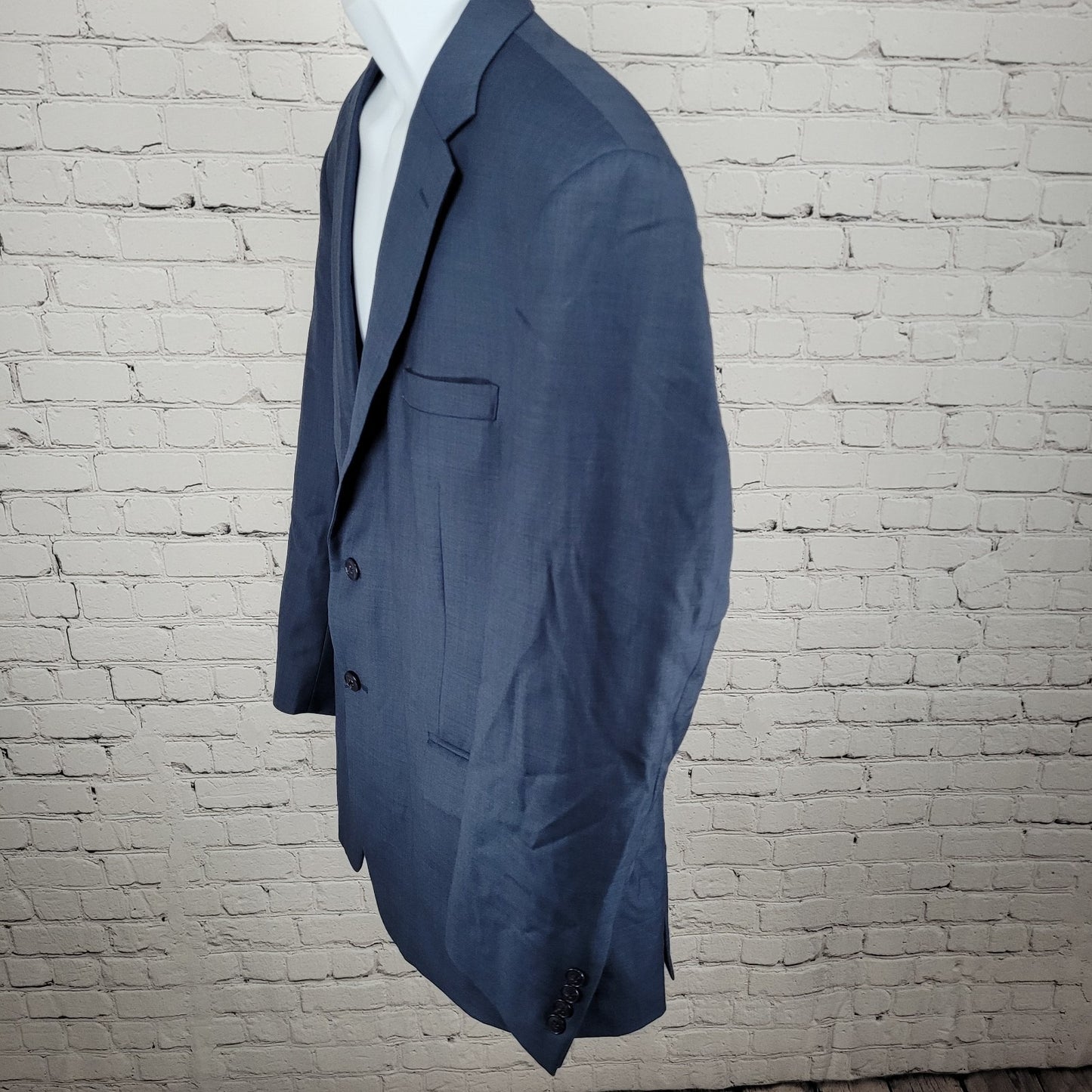 Jos A Bank Blue 100% Wool Travelers Collection Tailored Fit Blazer Size 44R