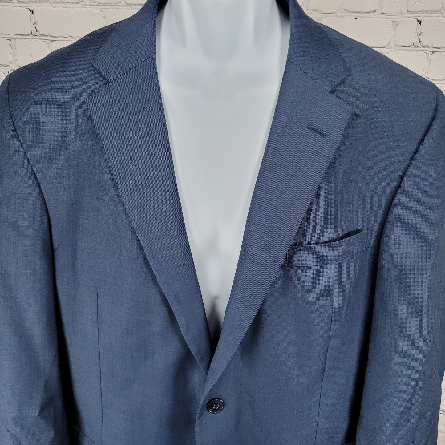 Jos A Bank Blue 100% Wool Travelers Collection Tailored Fit Blazer Size 44R