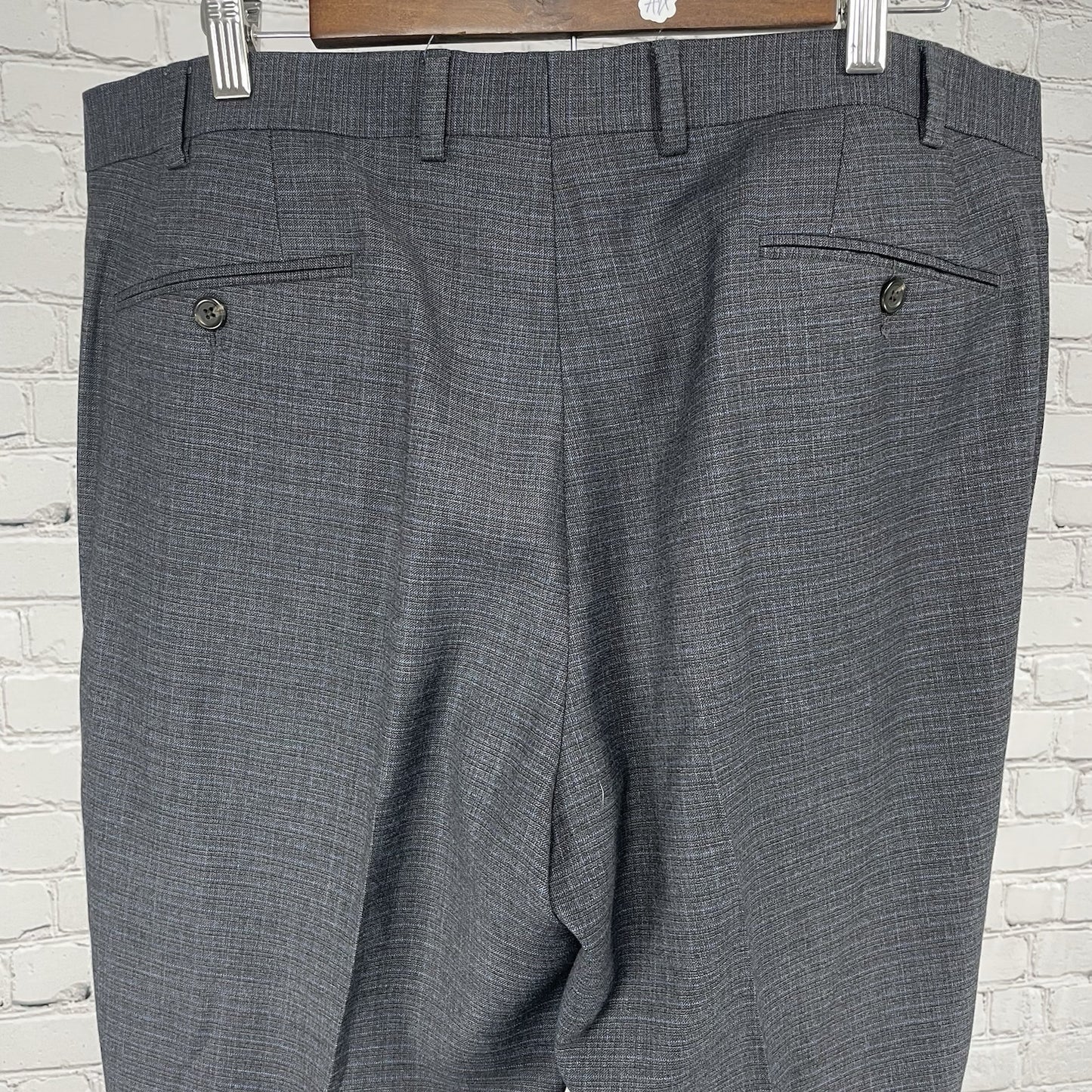 Lauren Ralph Lauren Grey Blue Check Classic Flat Front Dress Pants (38x28.5)