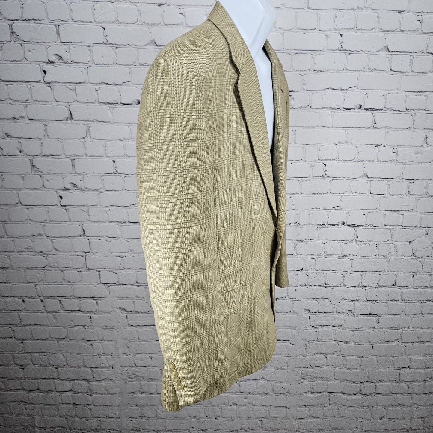 Lauren Ralph Lauren Beige 100% Silk 2 Button Vented Notch Blazer Sport Coat 43R