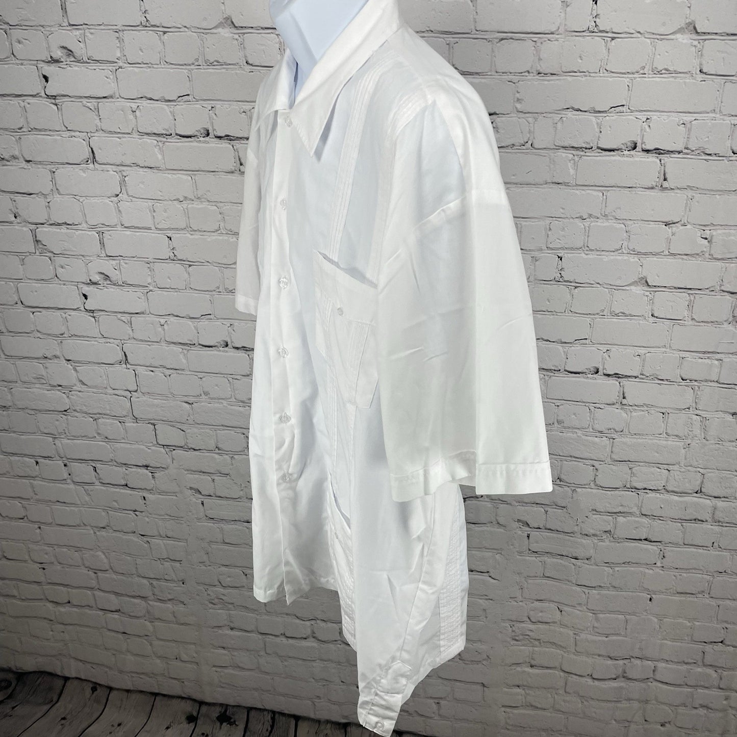 Saint Gianfranco White Guayabera Button Up Collared Lightweight Shirt Size XXL