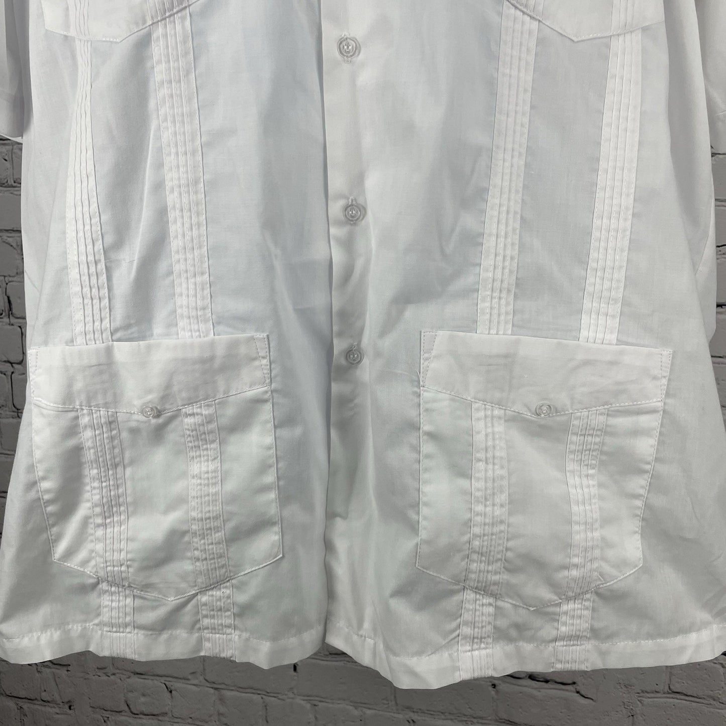 Saint Gianfranco White Guayabera Button Up Collared Lightweight Shirt Size XXL
